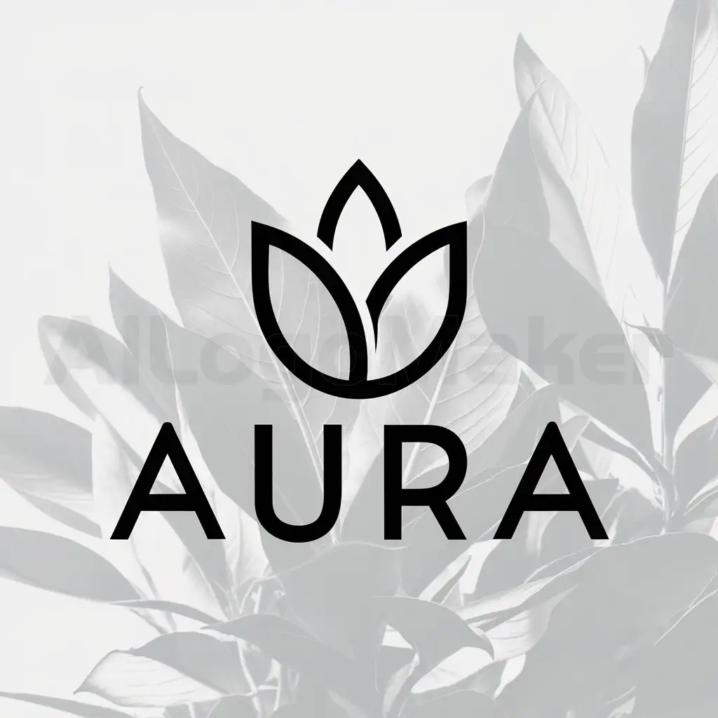 a logo design,with the text "Aura", main symbol:🍃,complex,clear background
