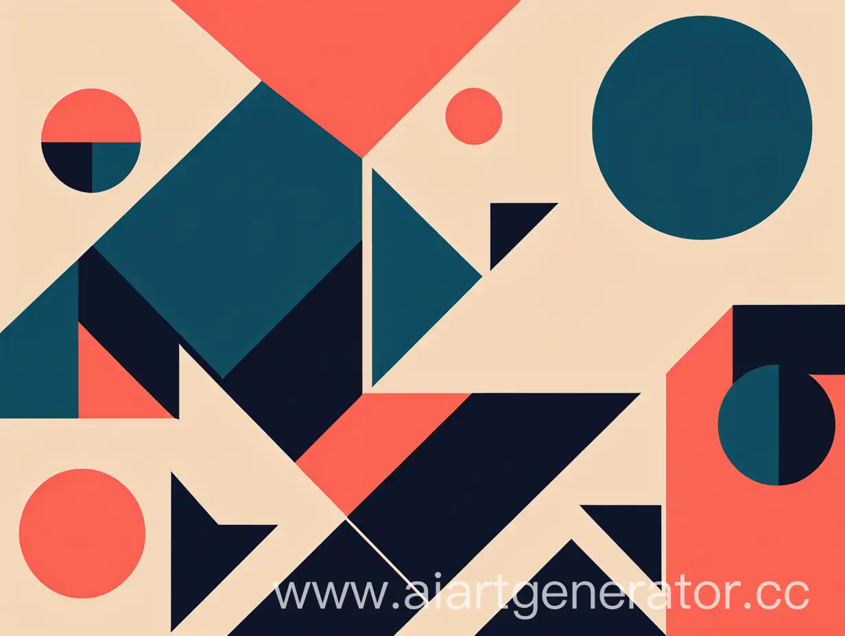 Abstract-Composition-of-Simple-Geometric-Shapes-in-Three-Colors