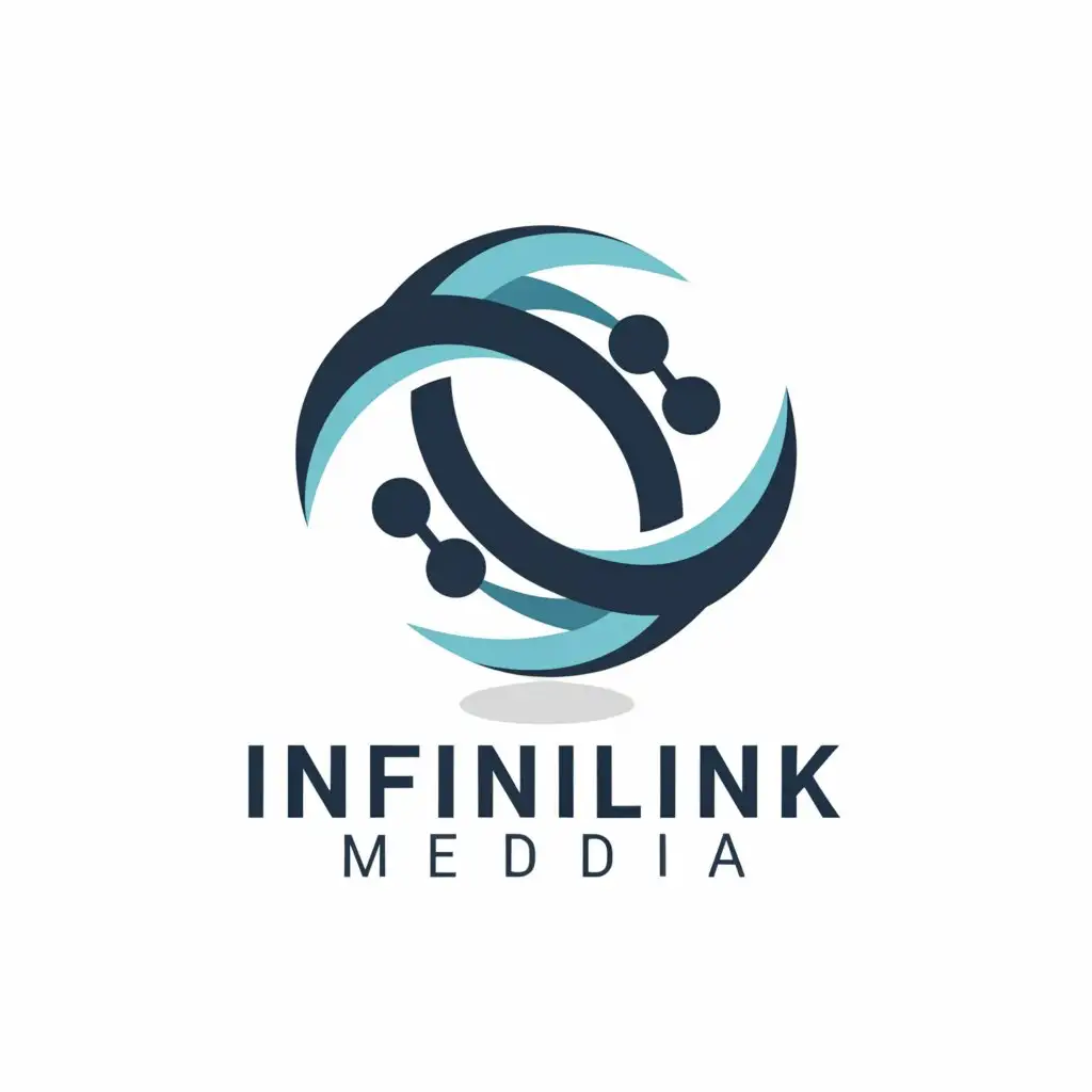 a logo design, with the text 'InfiniLink-Media', main symbol: Marketing, Artificial Intelligence and Internet, Moderate, be used in Internet industry, clear background