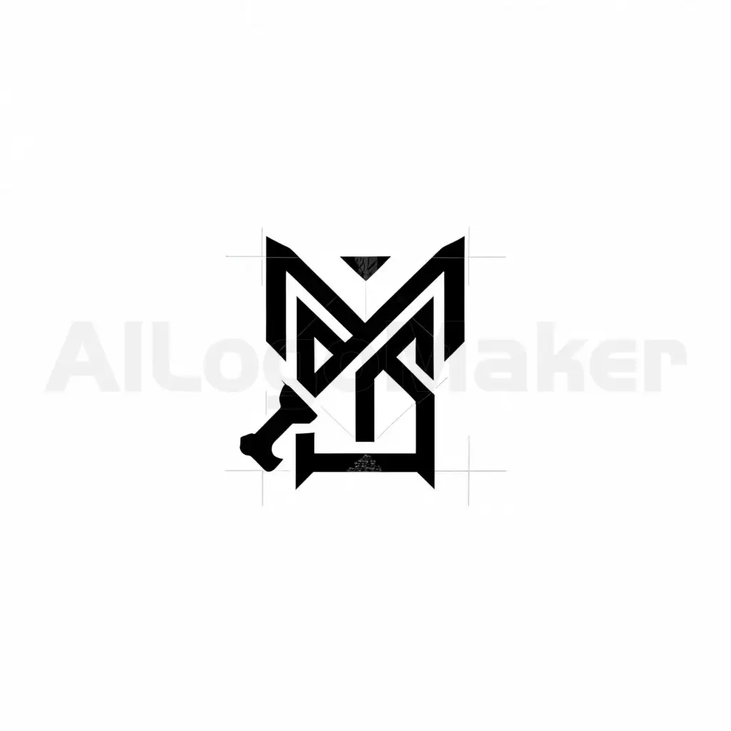 a logo design,with the text "HJL", main symbol:Spear, shield,Moderate,be used in Others industry,clear background