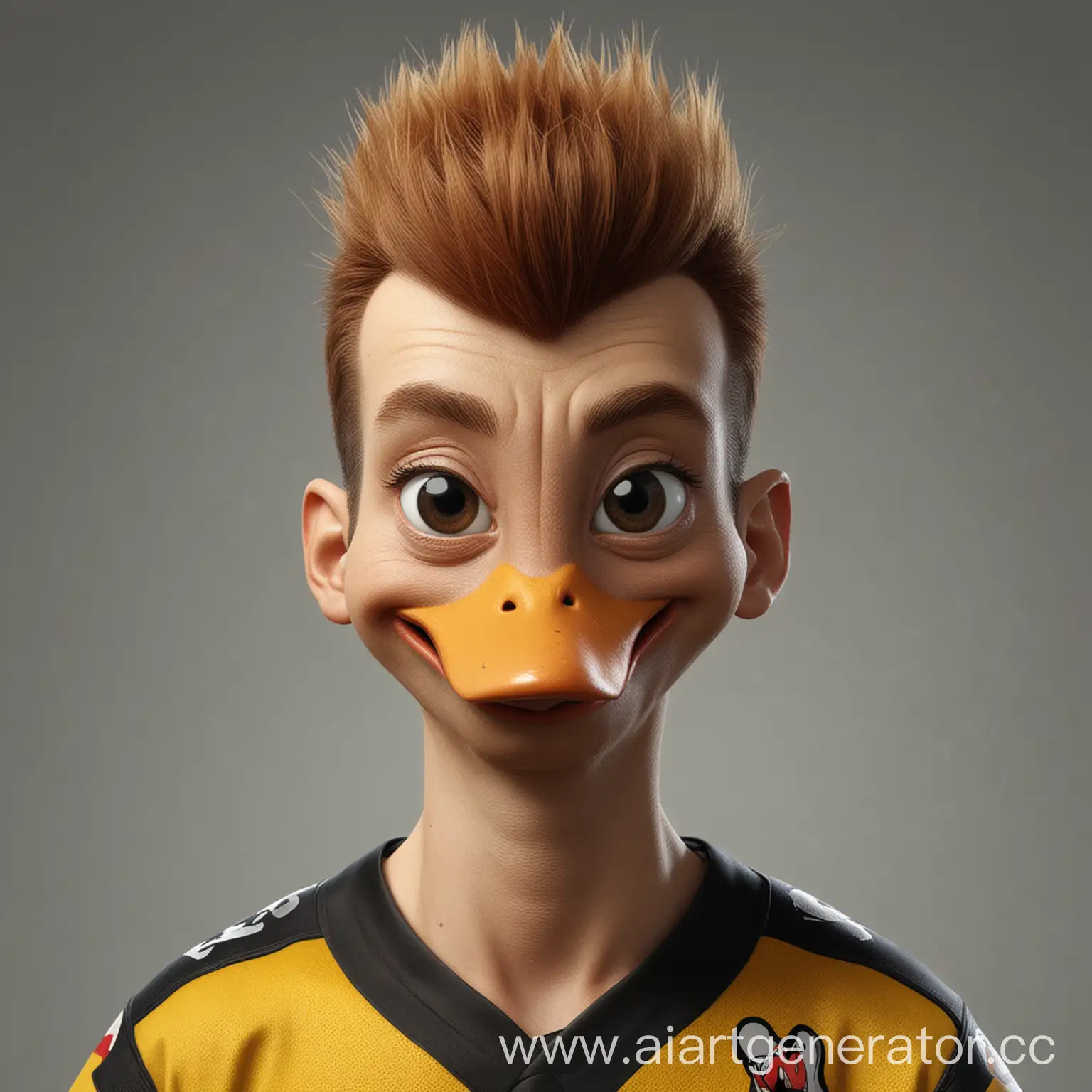 фотореалистичный woody woodpecker  в образе человека портрет в футбольной форме bsc young boys 