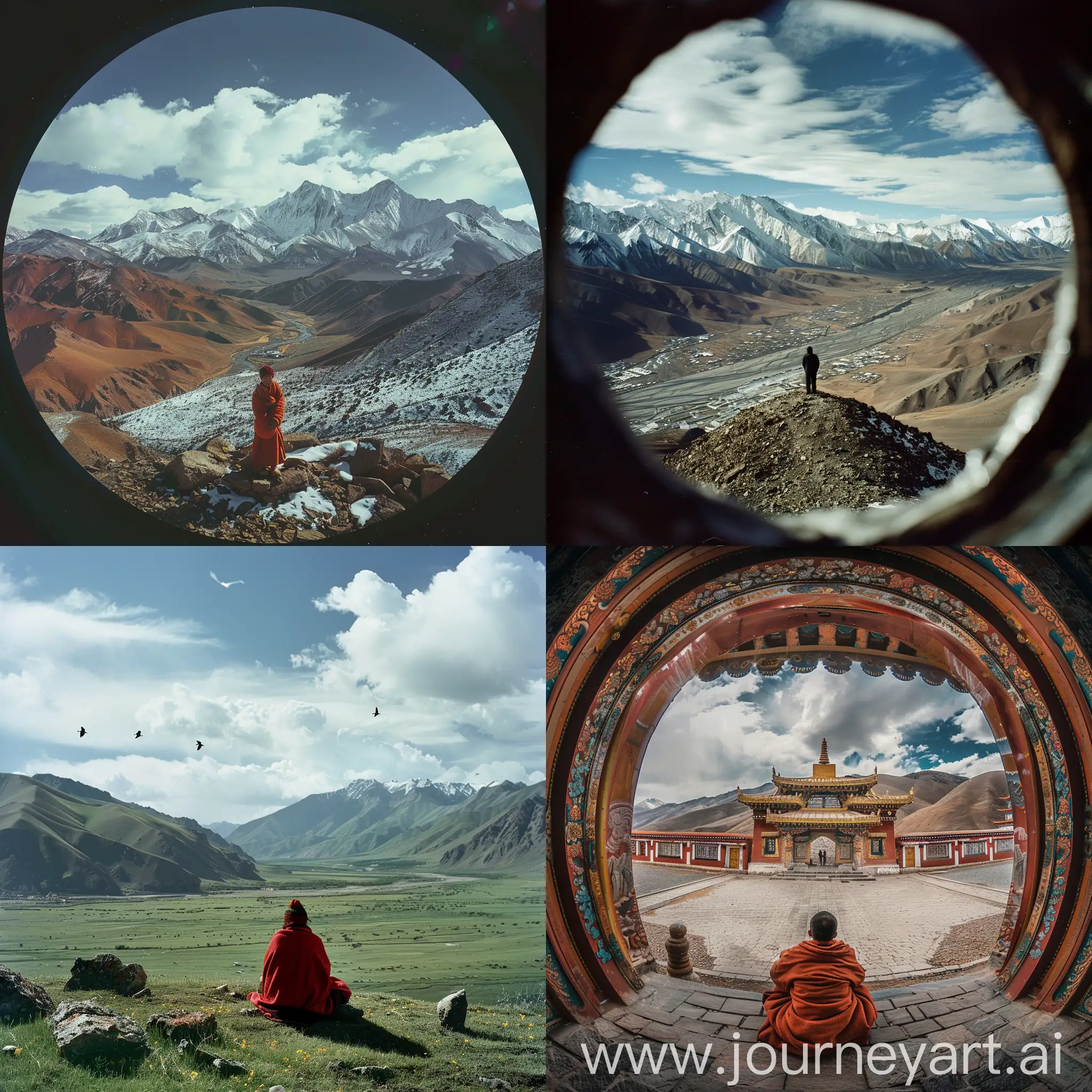 西藏 鸟瞰配景人