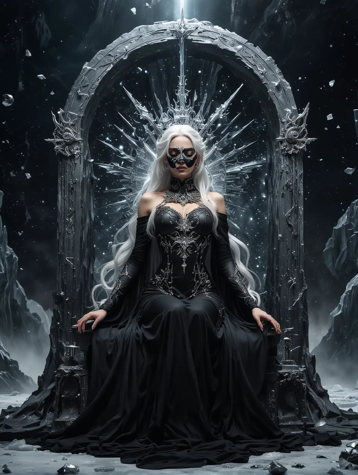 Icy-Goddess-Enthroned-Majestic-WomanGoddess-in-Space-with-Black-Hole-Background
