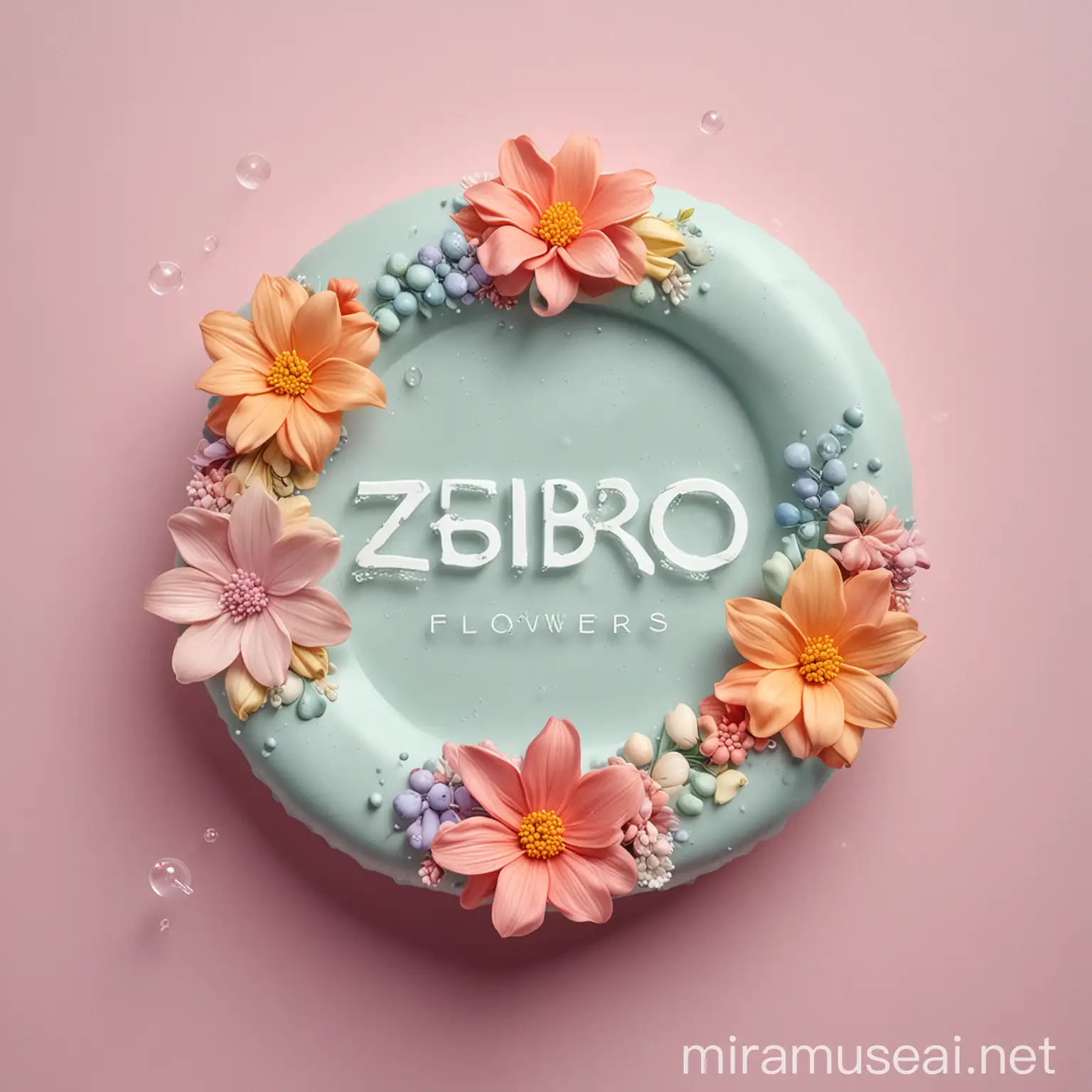 Modern Fiery Logo Design for Zebo Flowers with Soap Bubbles and Pastel Colors