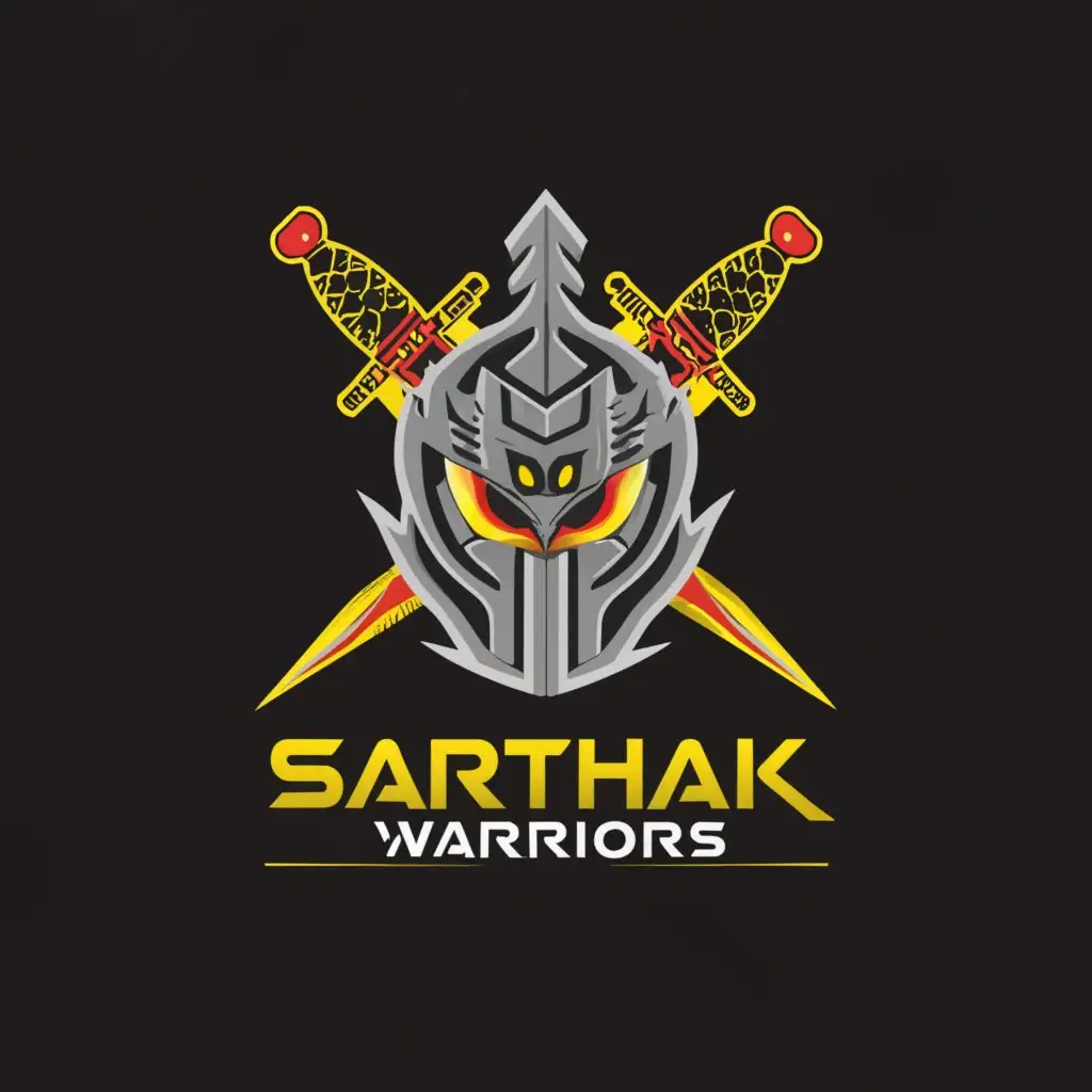a logo design,with the text "SARTHAK WARRIORS", main symbol: , futuristic logo, transparent logo, ,complex,be used in 0 industry,clear background