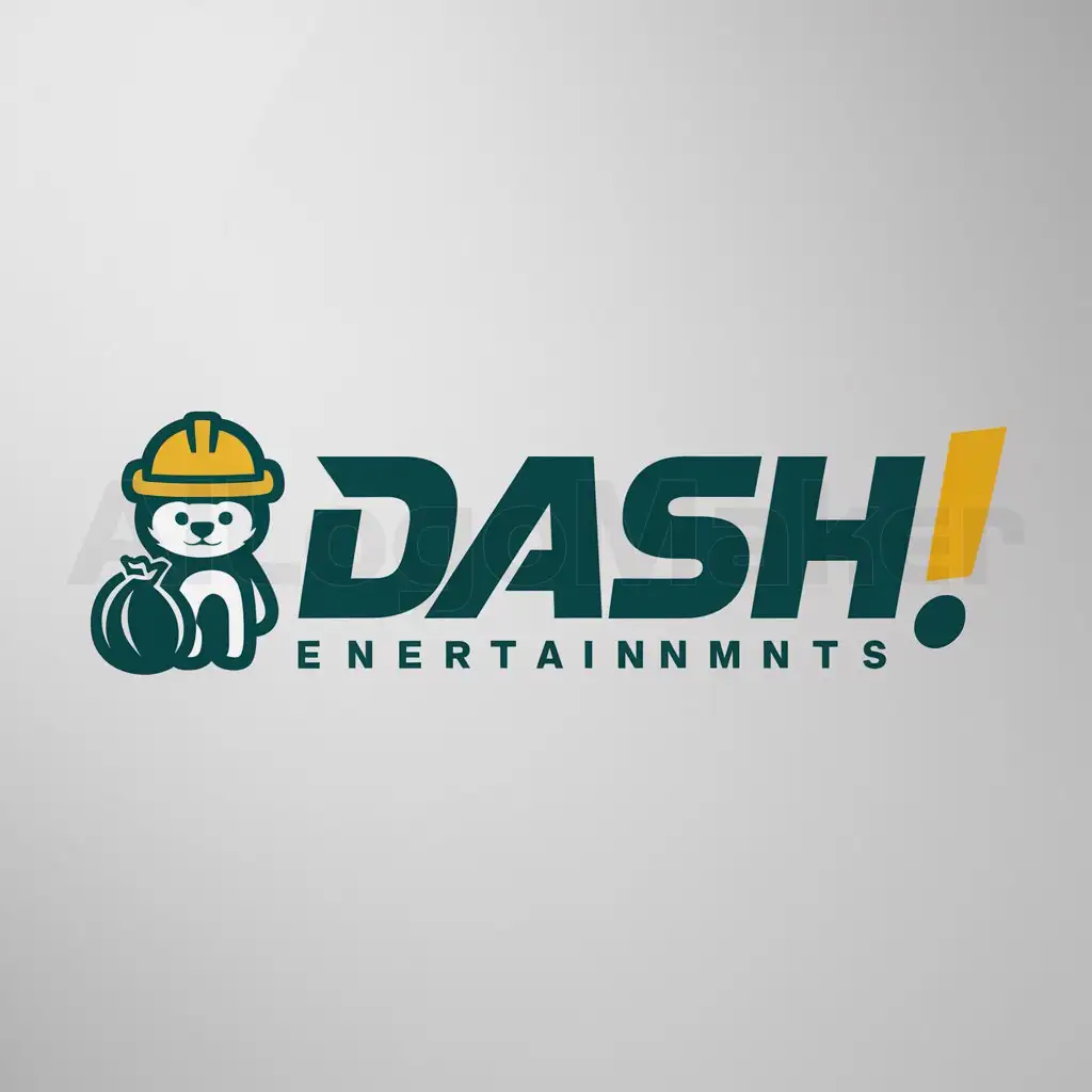 a logo design,with the text "Dash！", main symbol:animal environmental protection garbage,Moderate,be used in Entertainment industry,clear background