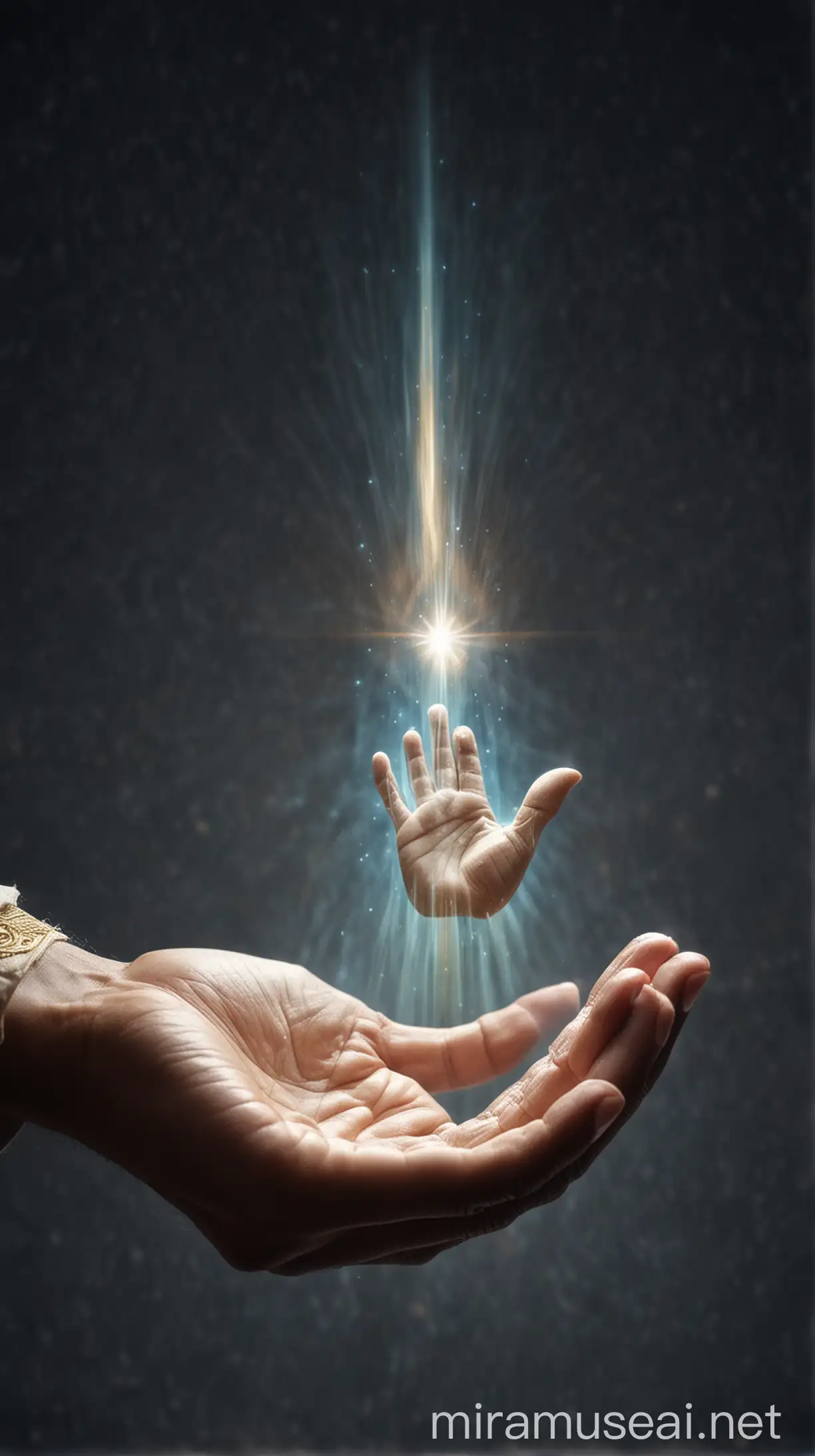 Compassionate Hand Offering Help with Glowing Aura