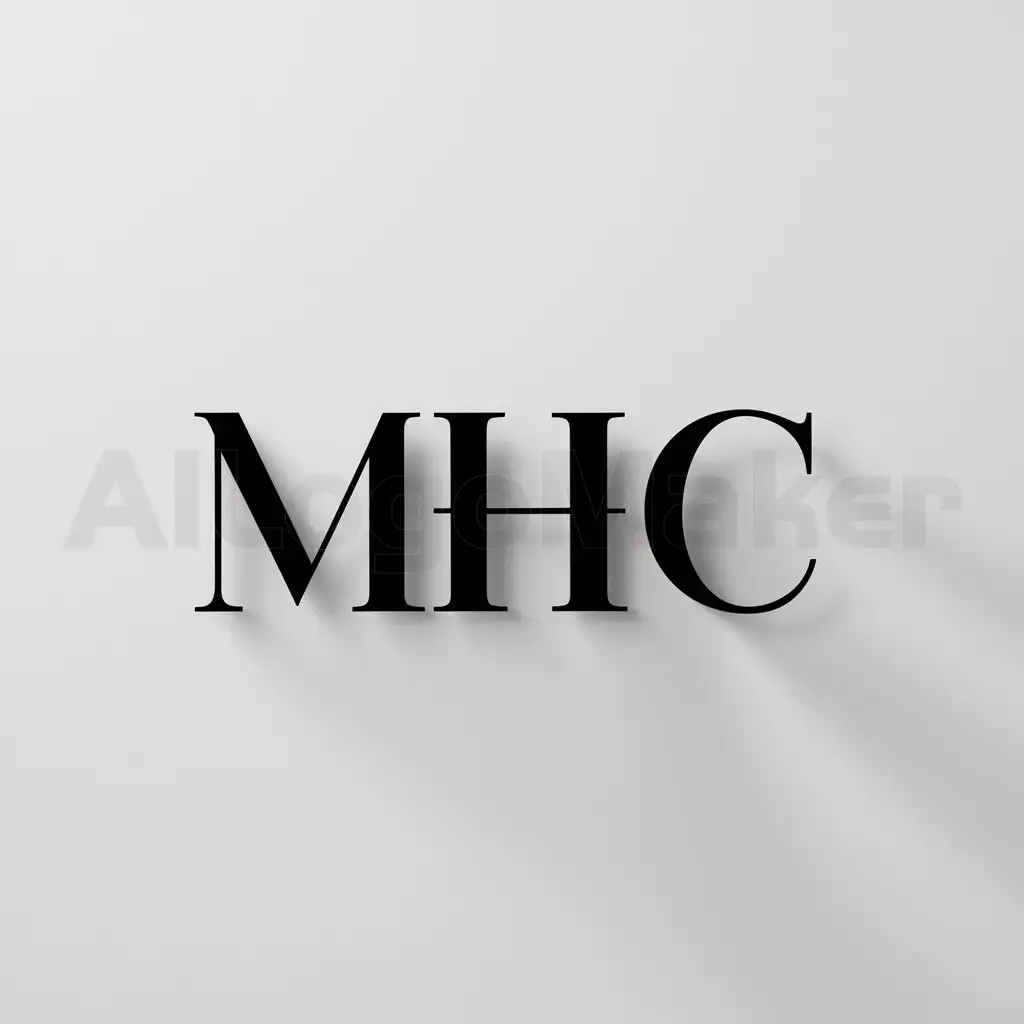 a logo design,with the text "MHC", main symbol:MHC,Minimalistic,clear background
