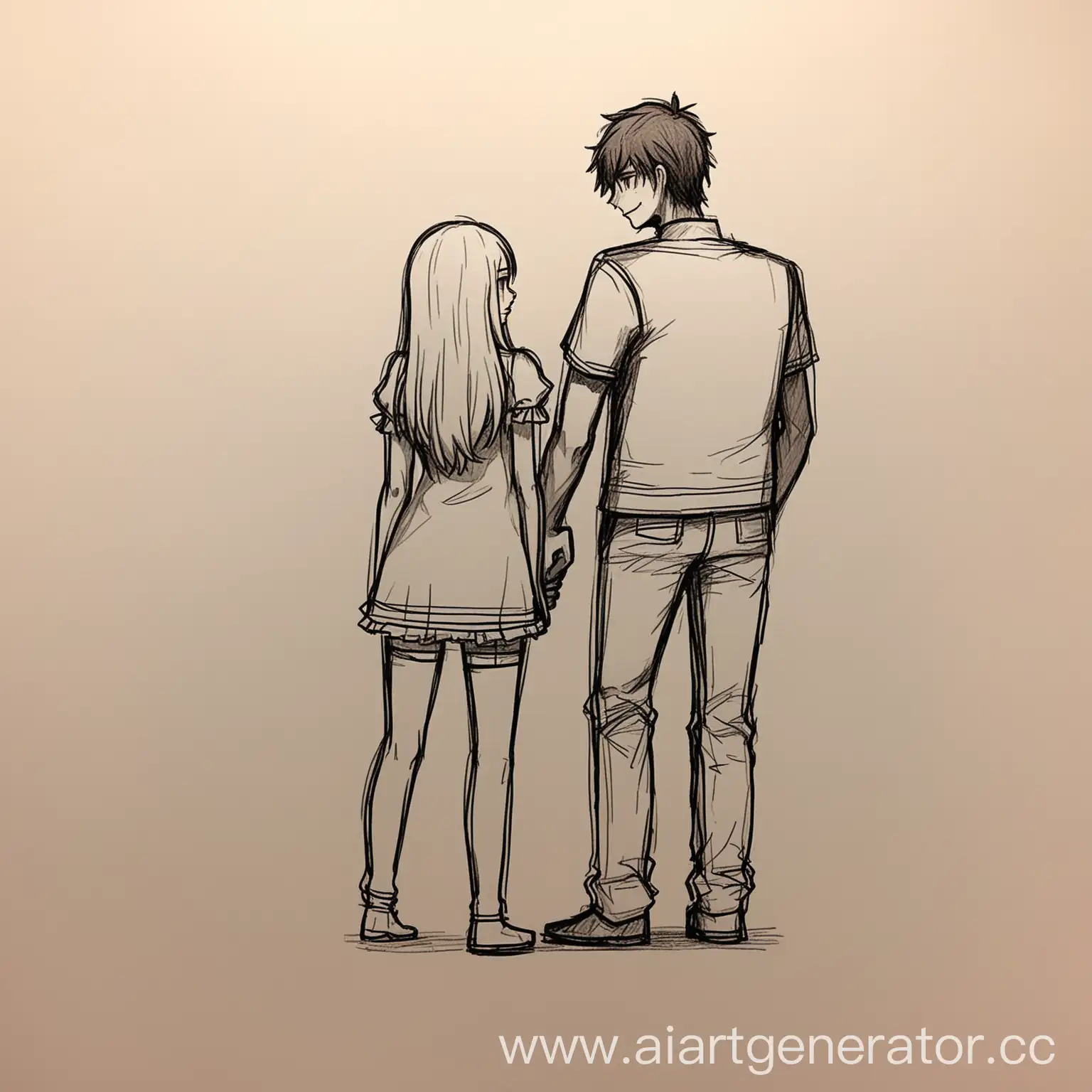 Girl-Standing-Behind-Boy-with-Ambiguous-Intentions