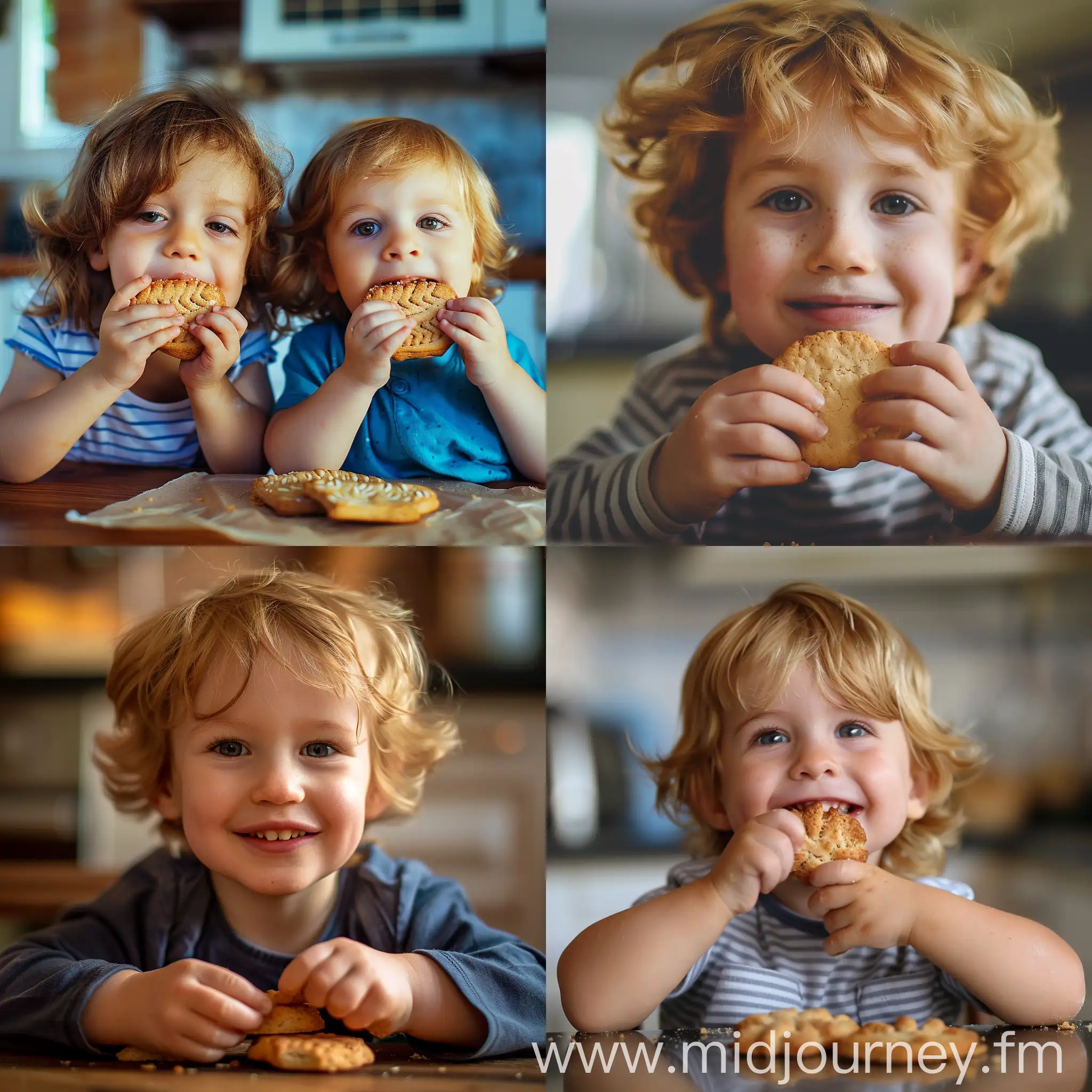 Children Enjoying Biscuits Delightful Moments of Kids Savoring Biscuits ...