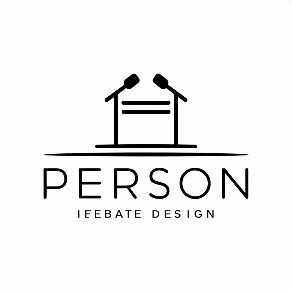 a logo design,with the text "person", main symbol:debate,Minimalistic,clear background