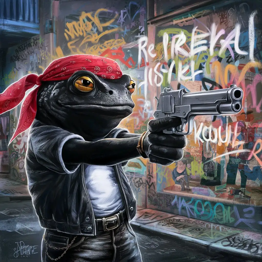 Rebellious-Black-Frog-with-Red-Mohawk-Targets-Liberals-in-HighStakes-Encounter