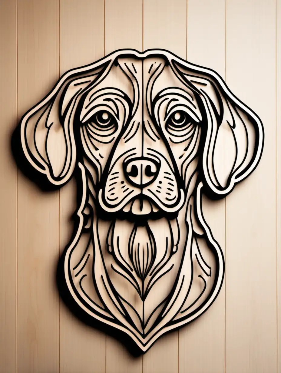 2d low lines art of a dog, wall art for laser cutting