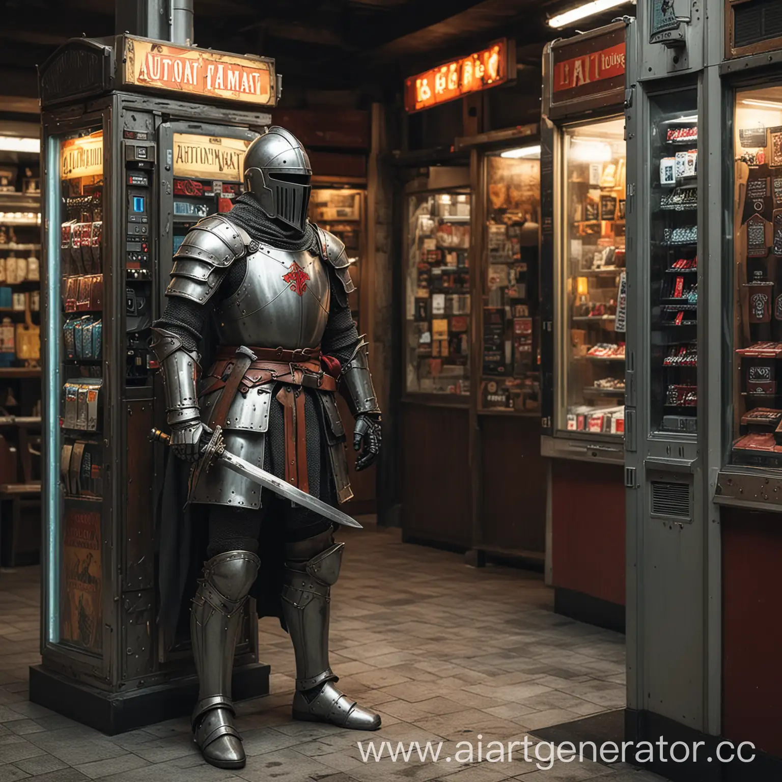 рыцарь с мечем и автоматом