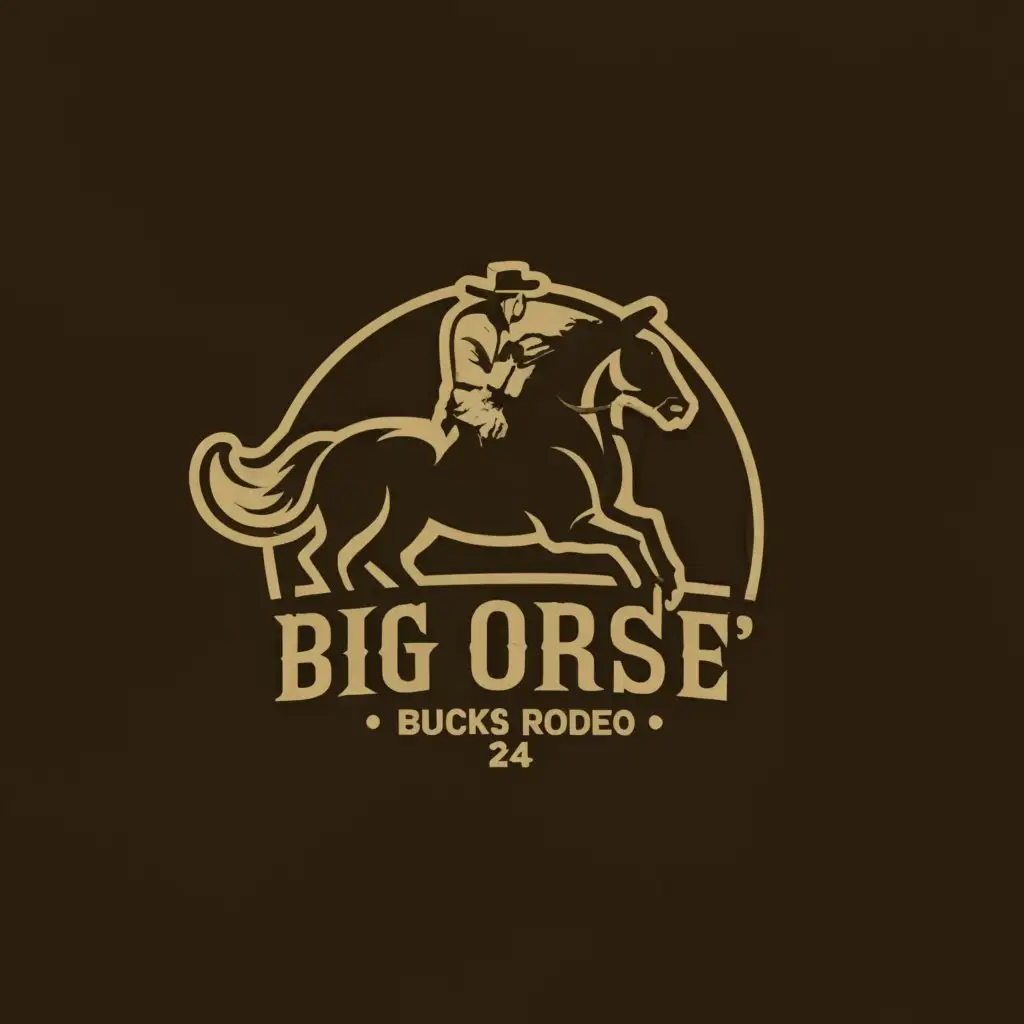 a logo design,with the text "Big Orse’ Bucks 24
            🐴 
     Last rodeo", main symbol:Horse,Minimalistic,clear background