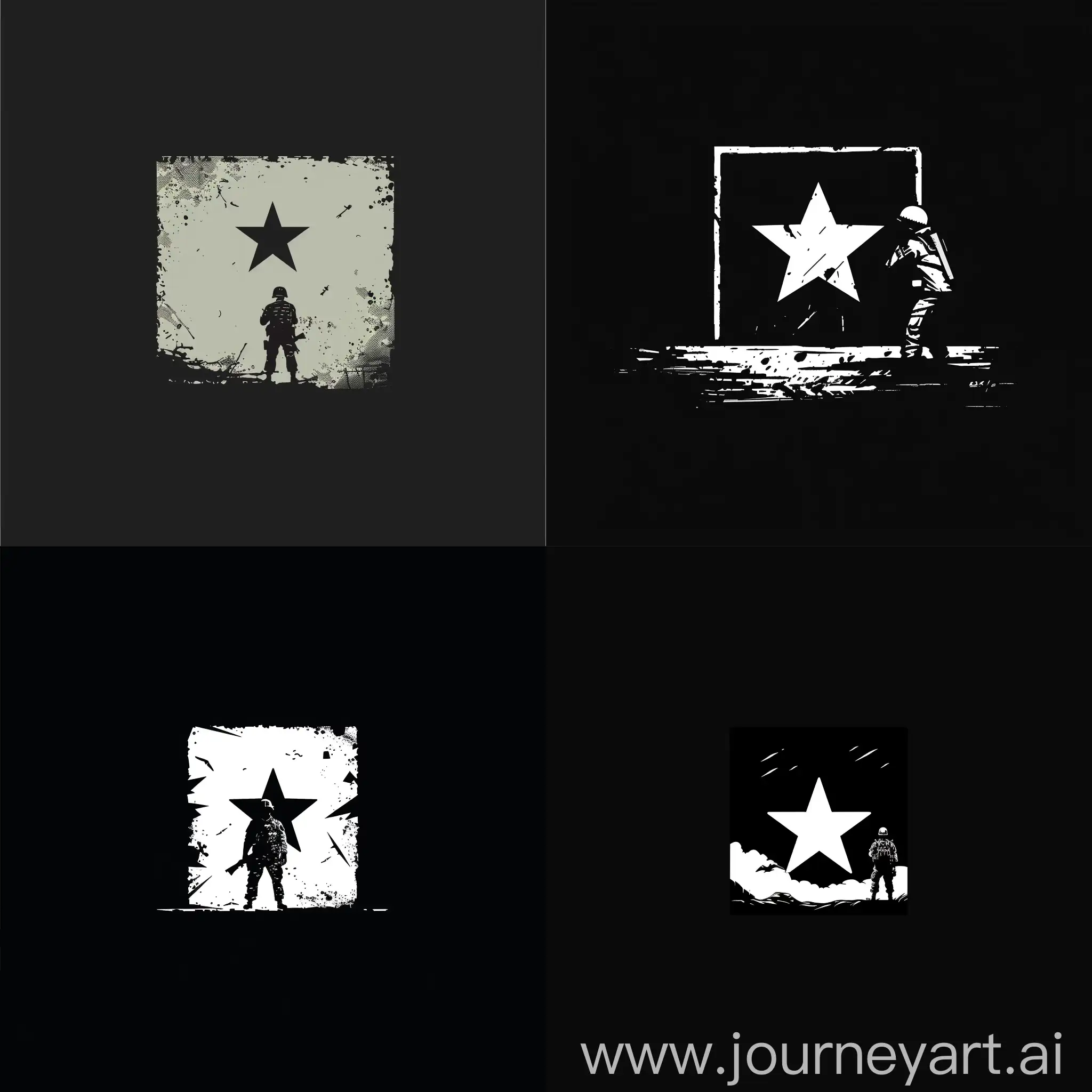 Minimalist-Military-Logo-Soldier-Gazing-at-Starry-Sky