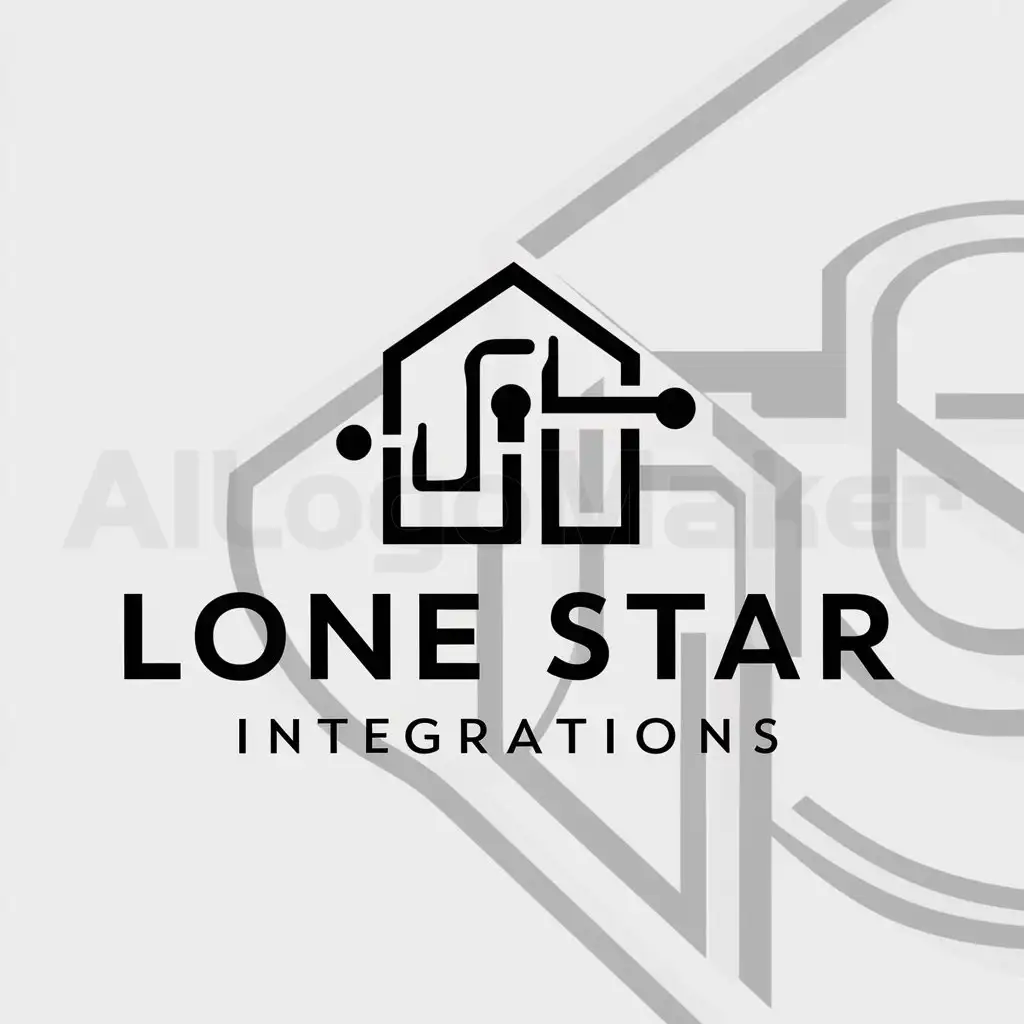 a logo design,with the text "lone star integrations", main symbol:Smart Home,complex,be used in home automation industry,clear background