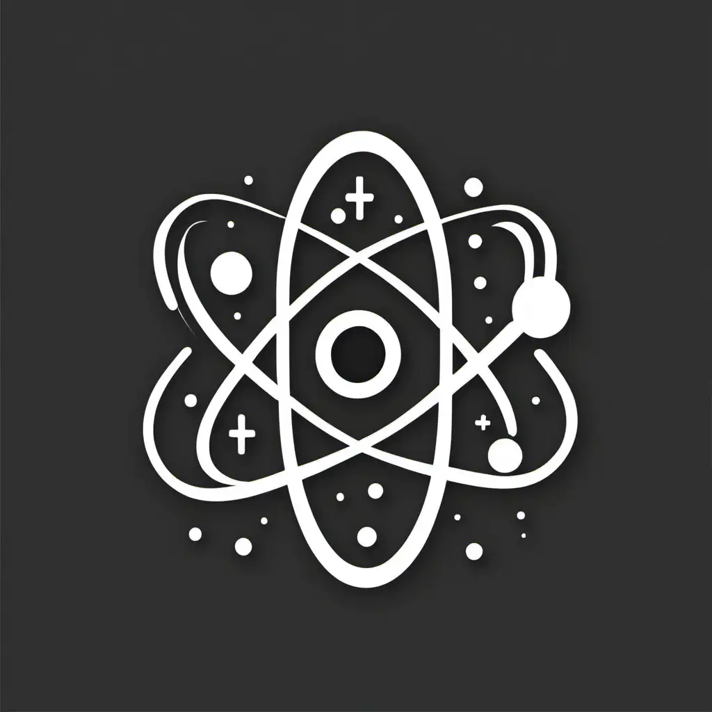 Черно белая иконка наука, эмблема науки, на белом фоне, без текста, без букв