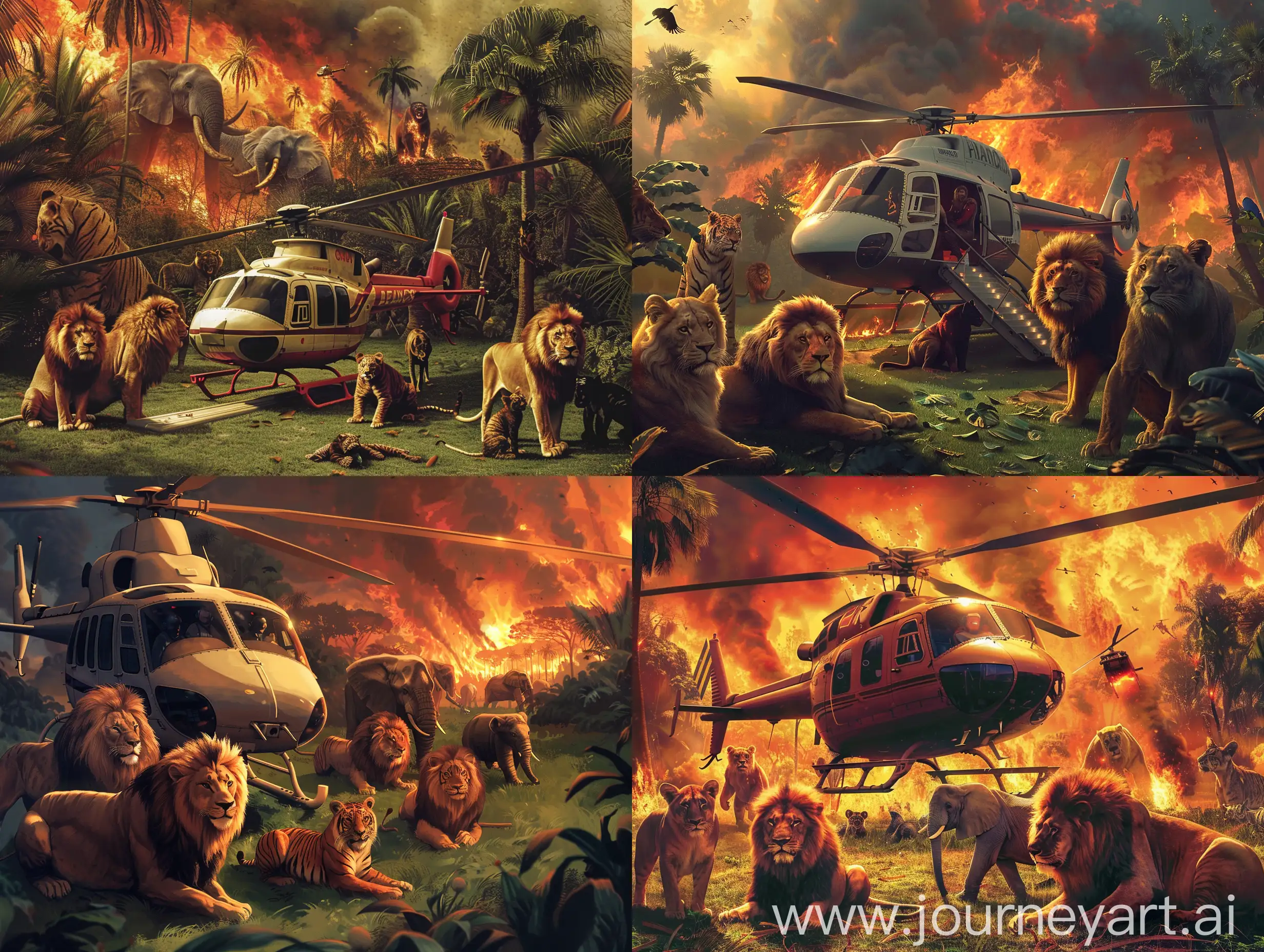 Jungle-Animals-Awaiting-Rescue-Amidst-Wildfire