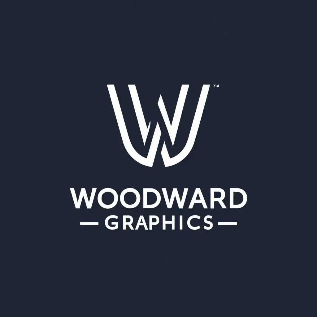 a logo design,with the text "Woodward graphics", main symbol:W in a circle,Moderate,be used in Construction industry,clear background