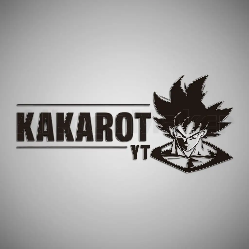 a logo design,with the text "KAKAROT YT", main symbol:Goku,complex,be used in Others industry,clear background