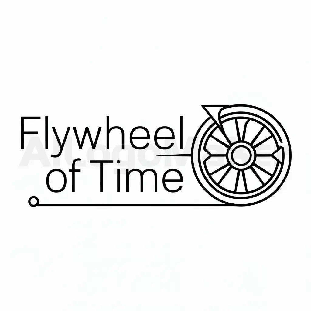 a logo design,with the text "flywheel of time", main symbol:flywheel time,Minimalistic,be used in Travel industry,clear background