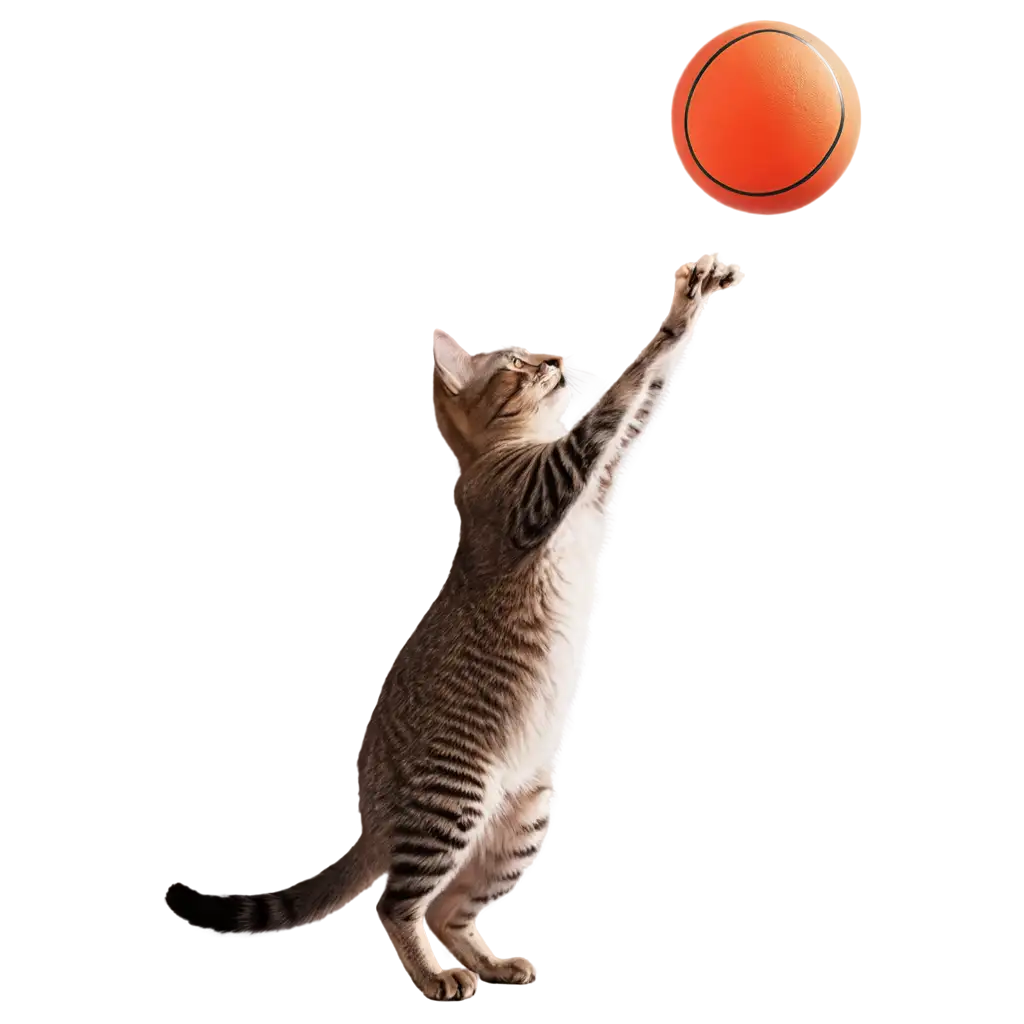 Cat catch the ball