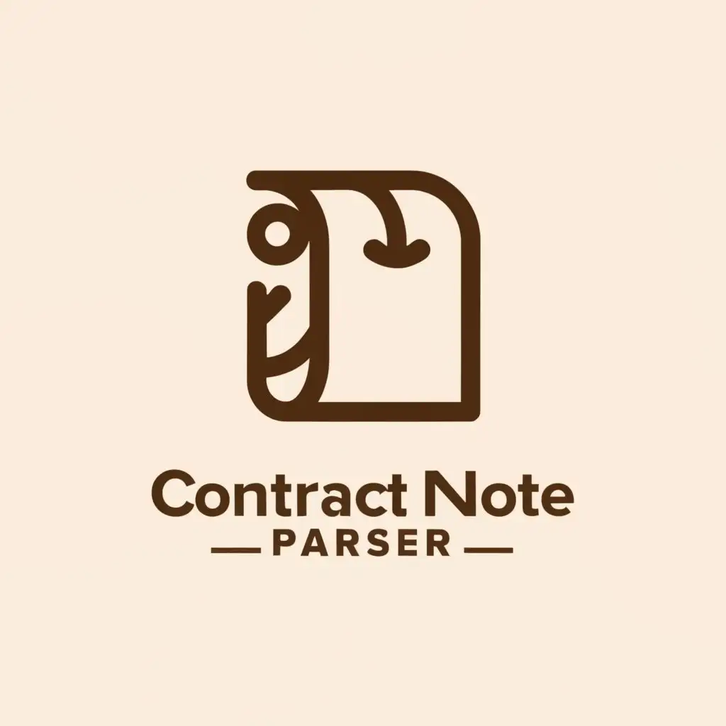 a logo design,with the text "Contract note parser", main symbol:document,Moderate,clear background