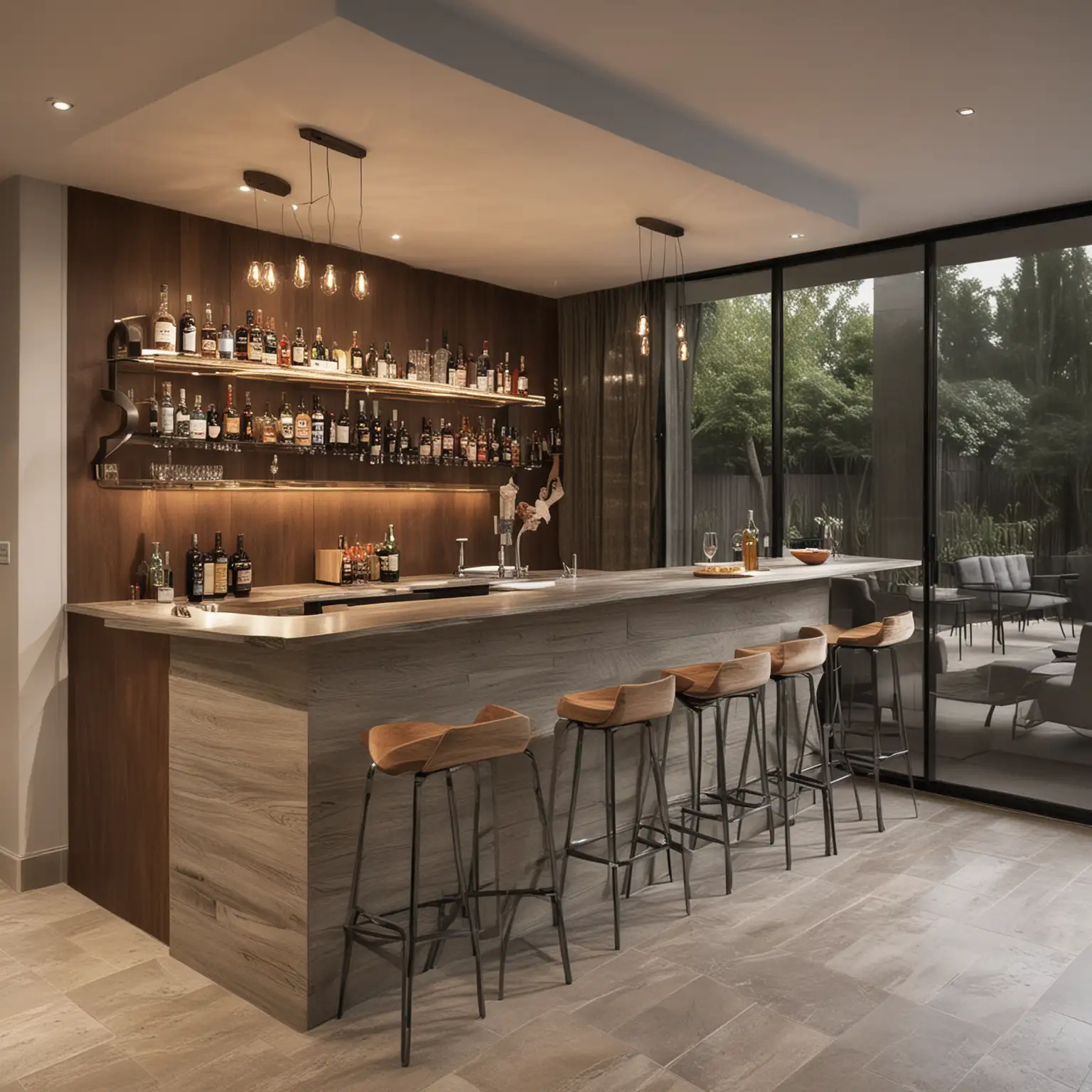 Bar with Contemporary Style Fusion