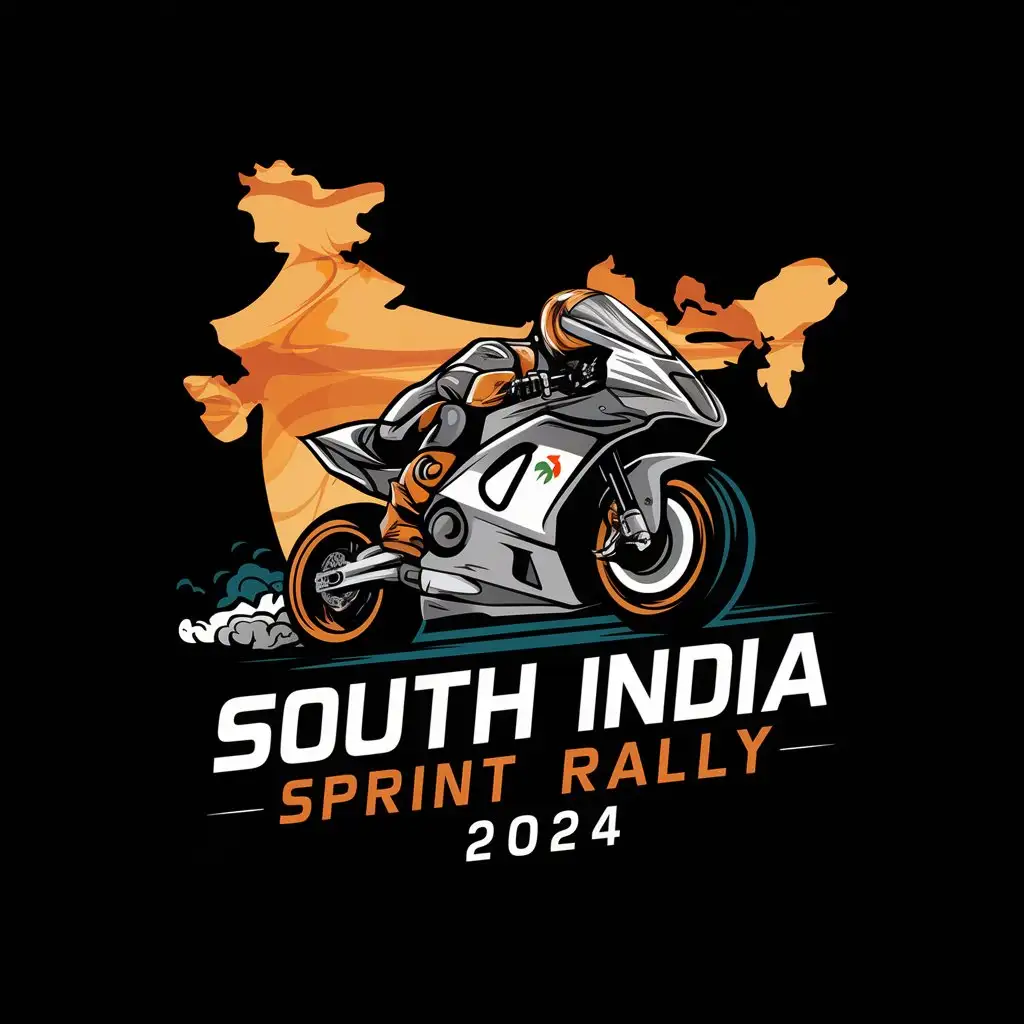 generate logo for "south india sprint rally 2024"
moto racers,