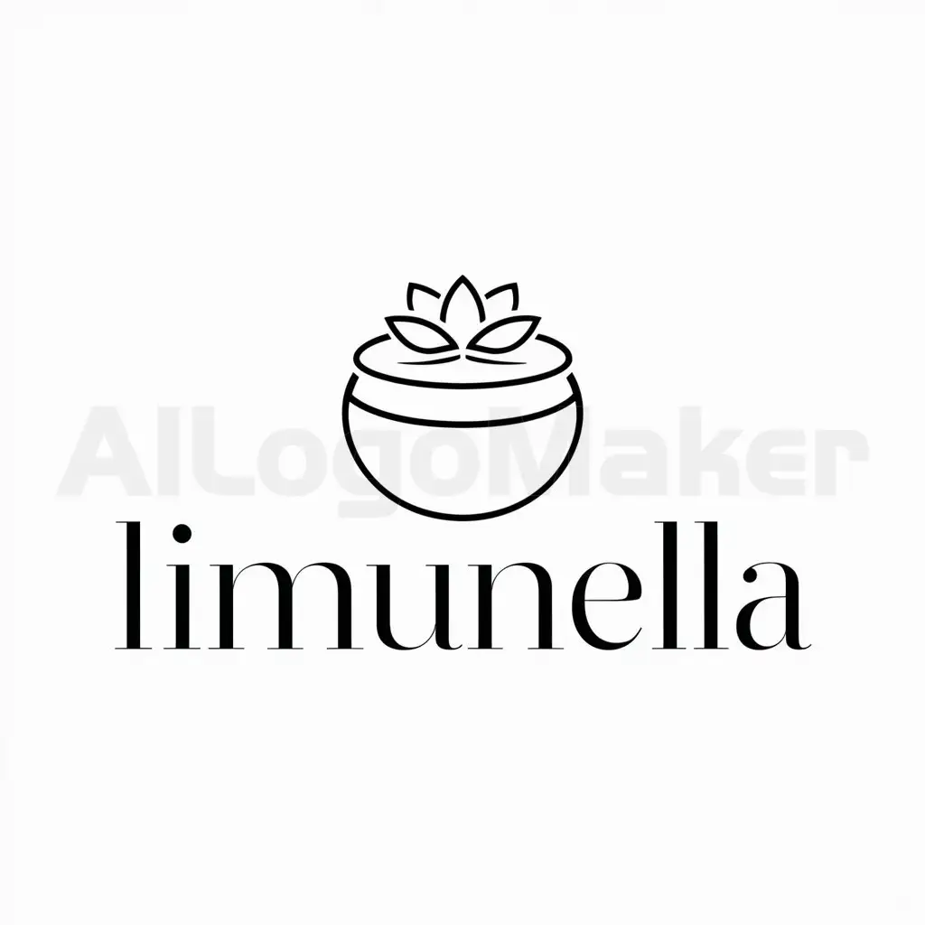 LOGO-Design-For-Limunella-Minimalistic-Beauty-Spa-Emblem-Featuring-a-Round-Jar-of-Cream-and-Lotus