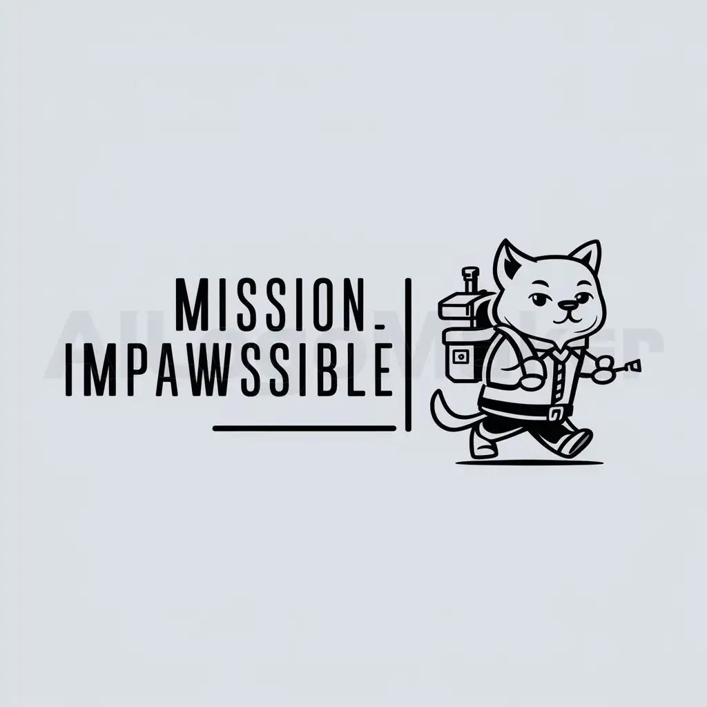 a logo design,with the text "Mission Impawssible", main symbol:Pet on a mission,Minimalistic,clear background
