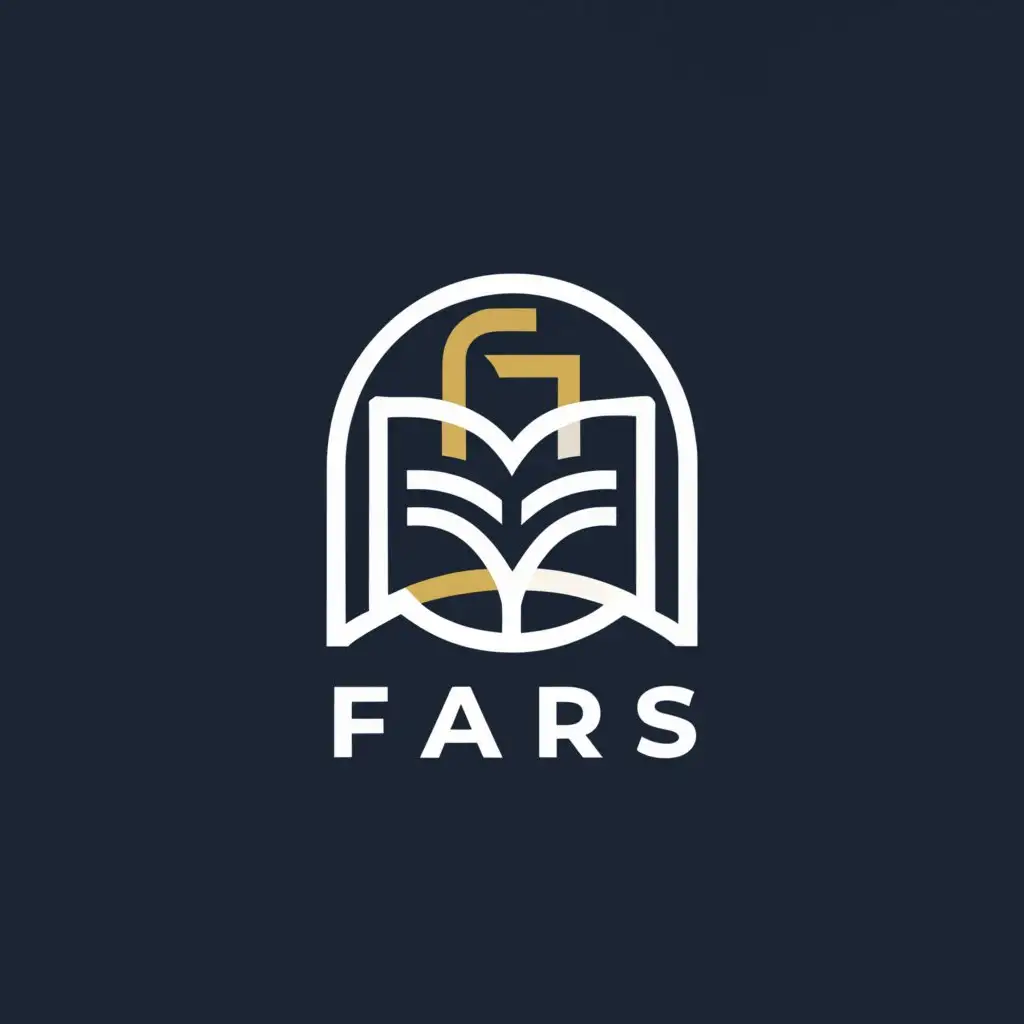 a logo design,with the text "FARS", main symbol:F / circle / book,Moderate,be used in Education industry,clear background
