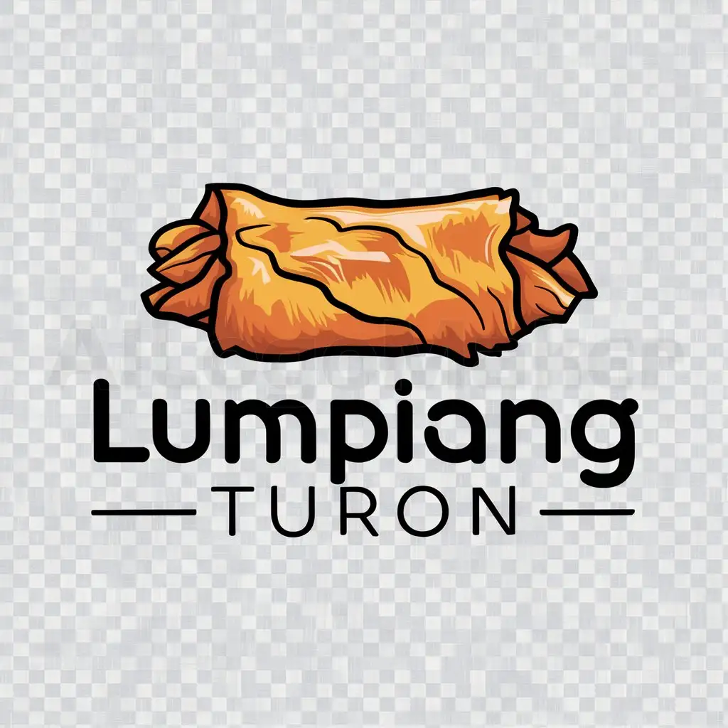 a logo design,with the text "Lumpiang Turon", main symbol:Turon with sweet potato filling,Moderate,be used in Restaurant industry,clear background