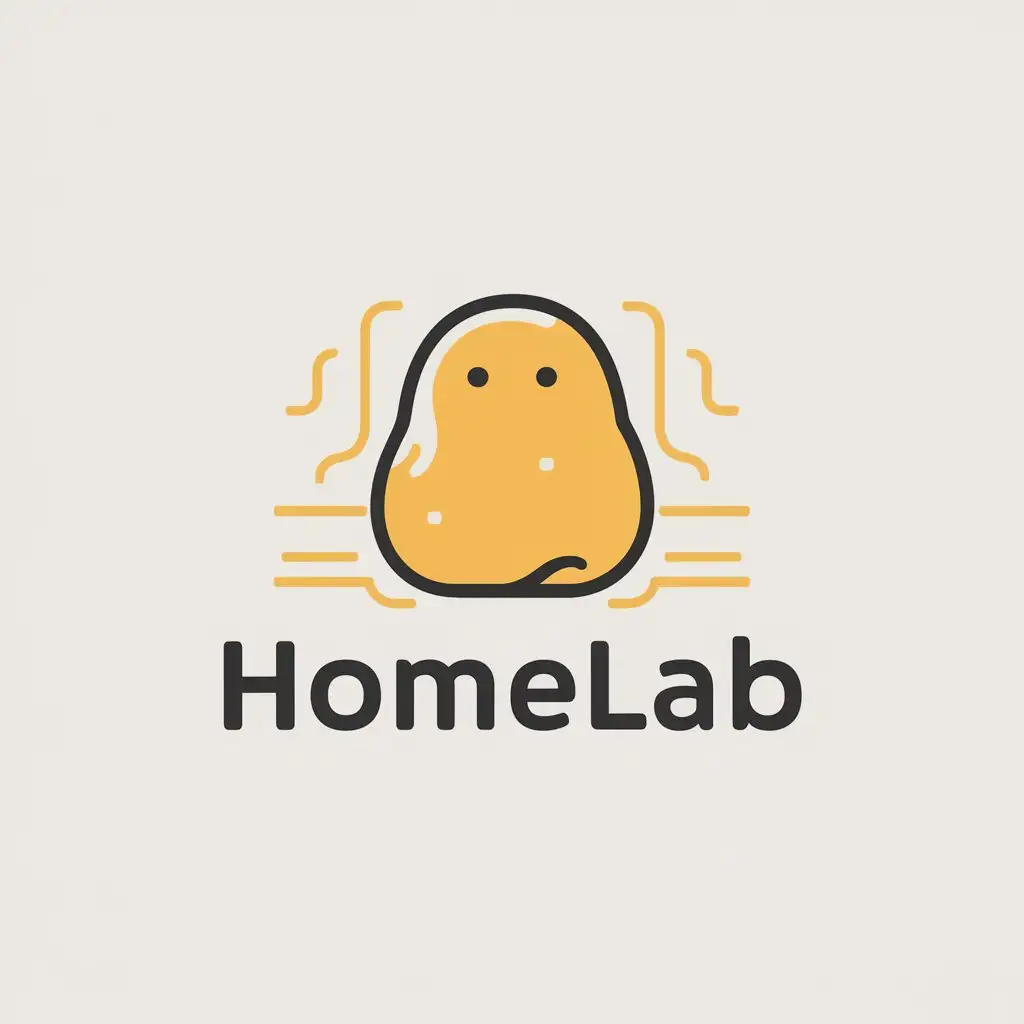 a logo design,with the text "homelab", main symbol:potato,Moderate,clear background