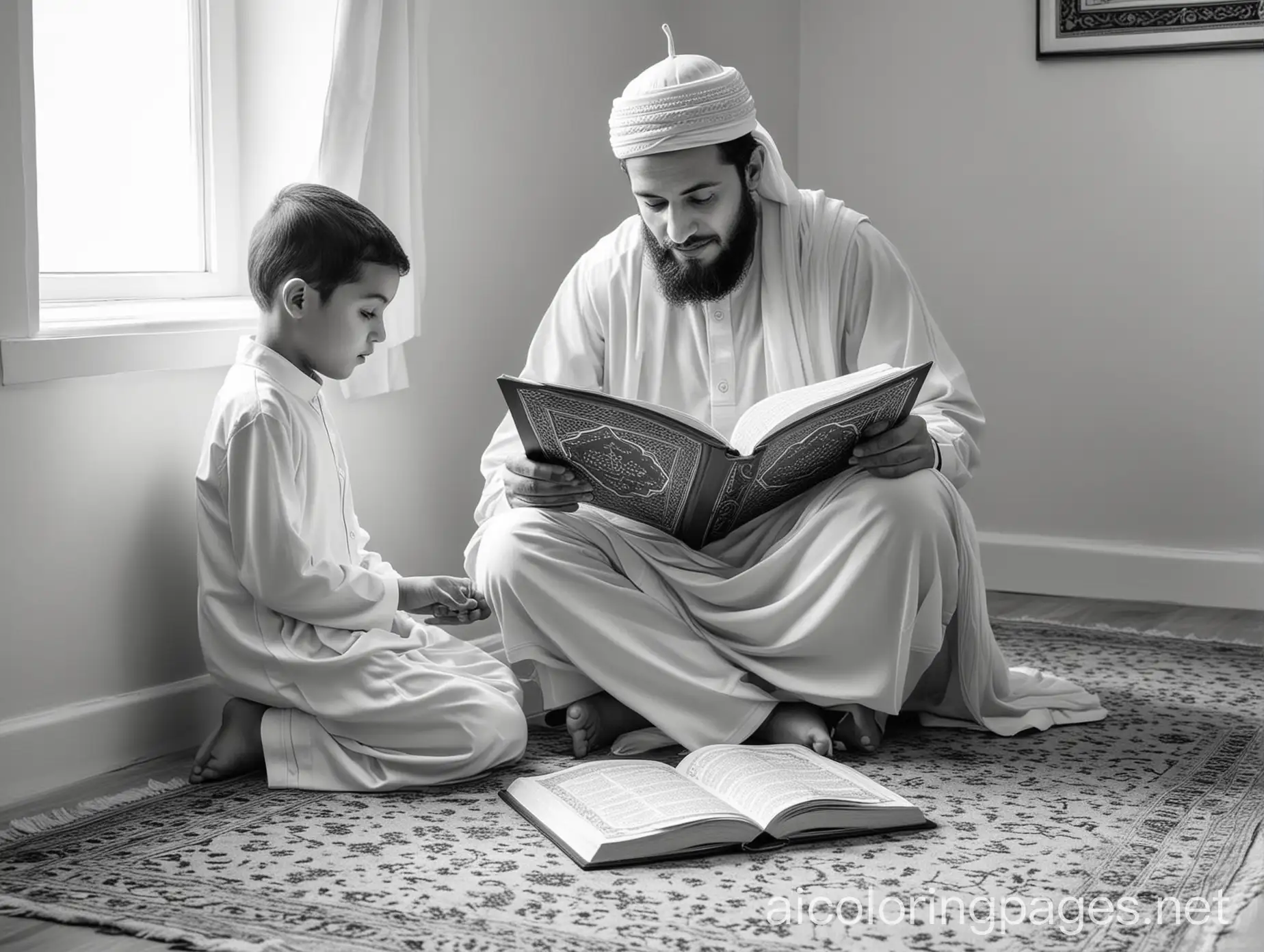 Islamic-Healing-Man-Reading-Quran-to-Ailing-Child-in-Home-Setting
