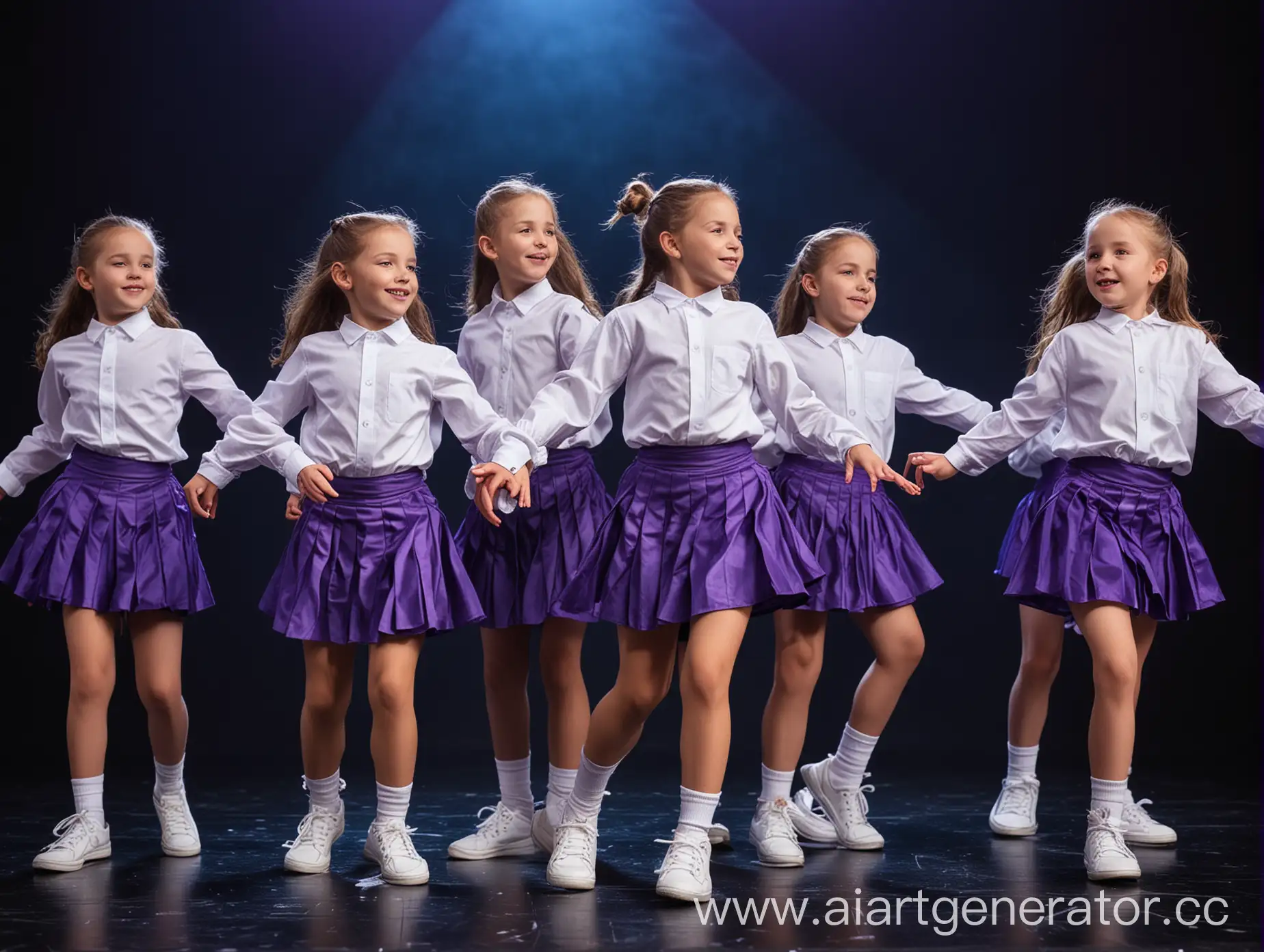 Synchronized-Dance-Performance-Seven-Young-Girls-in-White-and-Purple-Attire