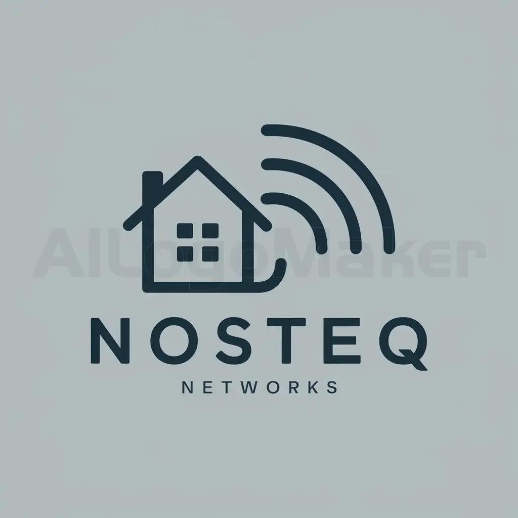 a logo design,with the text "Nosteq Networks", main symbol:HomeFiber-Wifi,Moderate,clear background