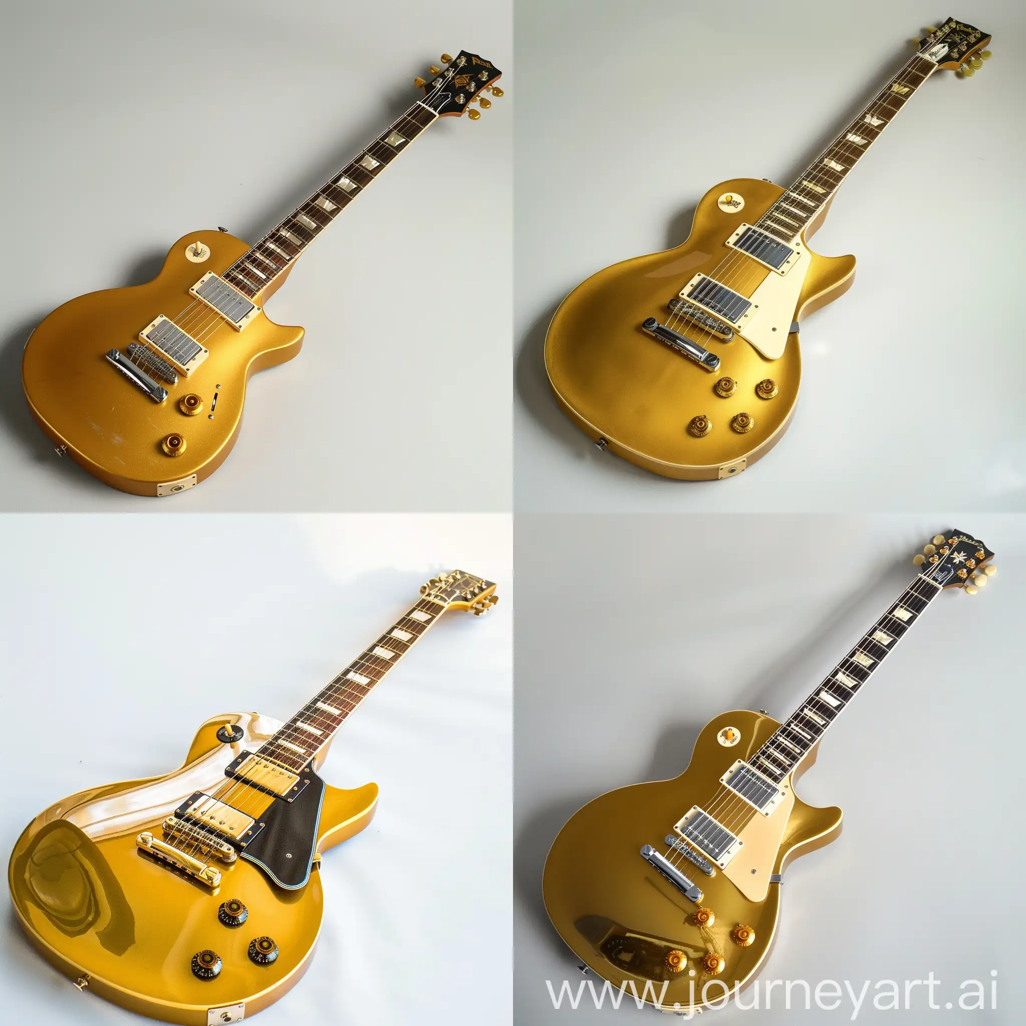 Shiny-Golden-Electric-Guitar-on-Clean-White-Background