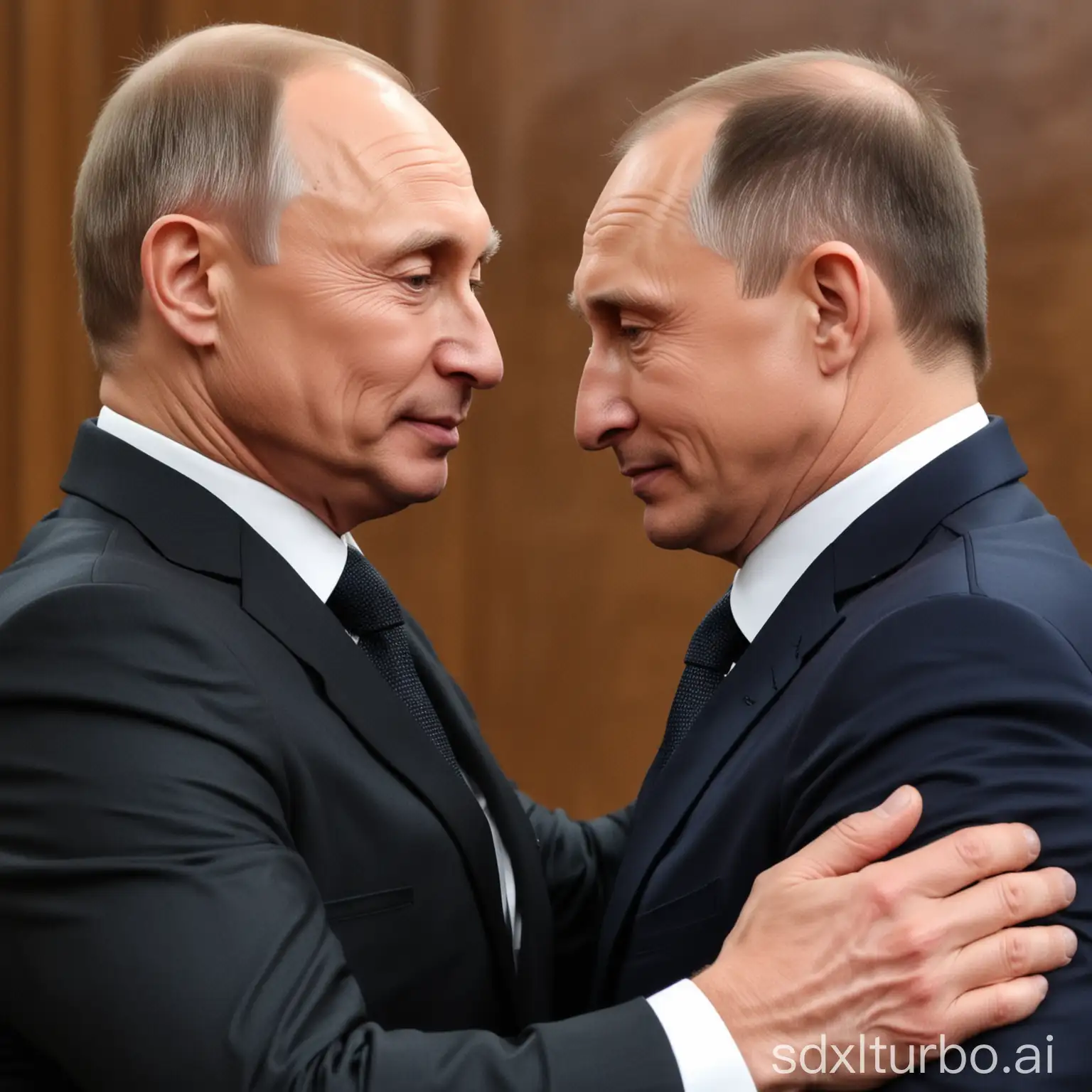 普京和泽连斯基拥抱