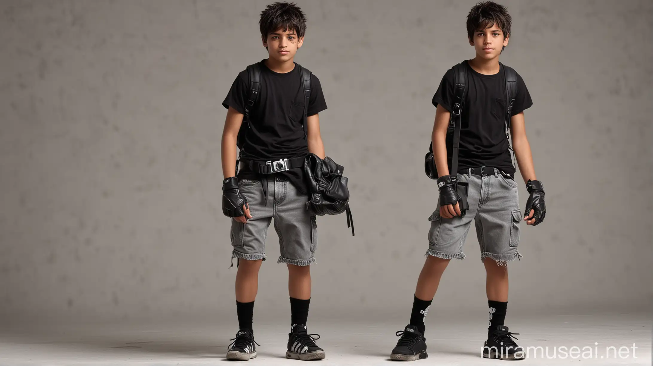 Hispanic Teenage Photographer in Urban Streetwear with Camera