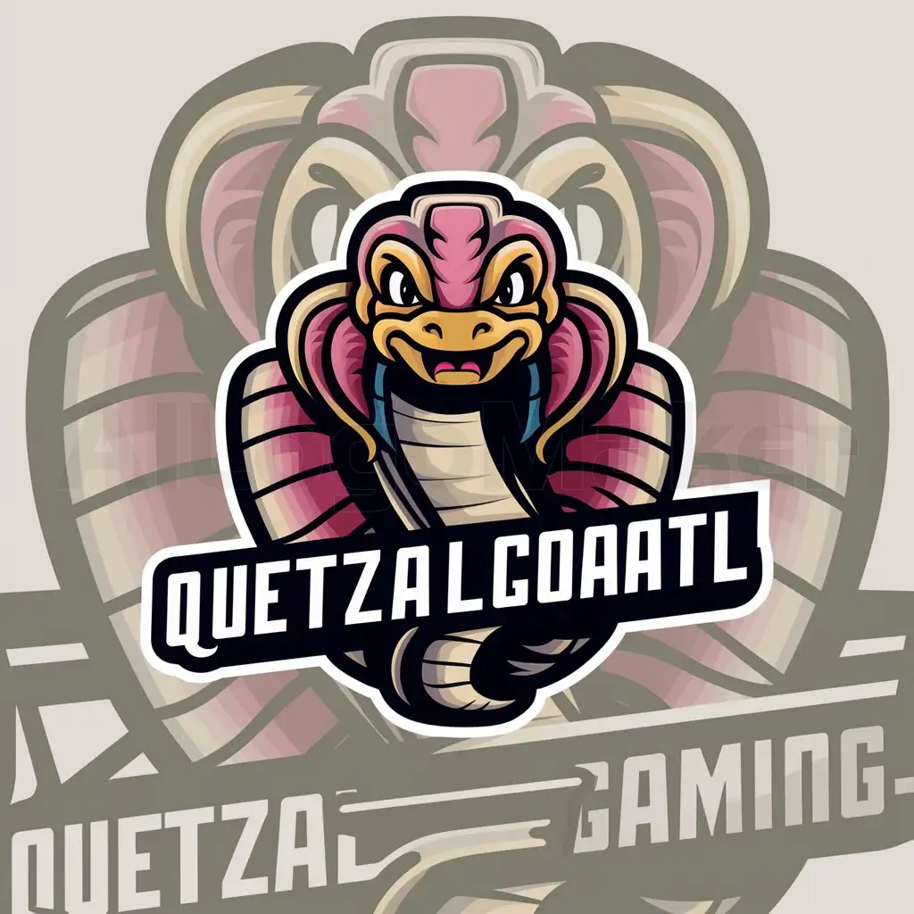 a logo design,with the text "Quetzalcoatlgaming", main symbol:Quetzalcoatl caricatura,Moderate,clear background