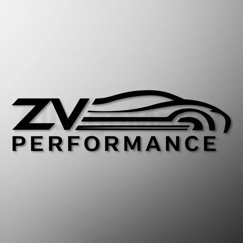 a logo design,with the text "ZV Perfomance", main symbol:машина,Moderate,be used in Automotive industry,clear background