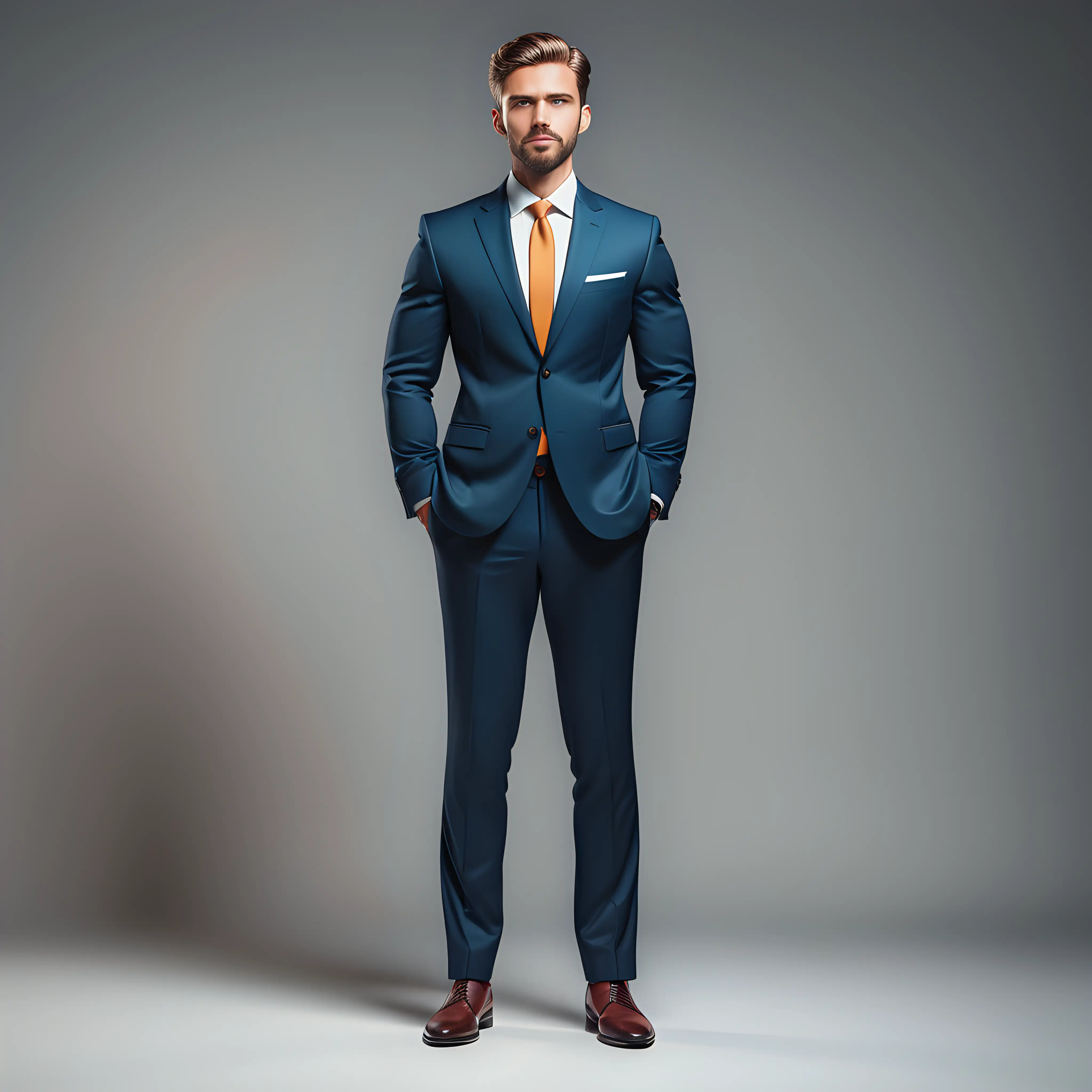 two colors, full body length, coloring book style, man in suit, front shot,  hands folded