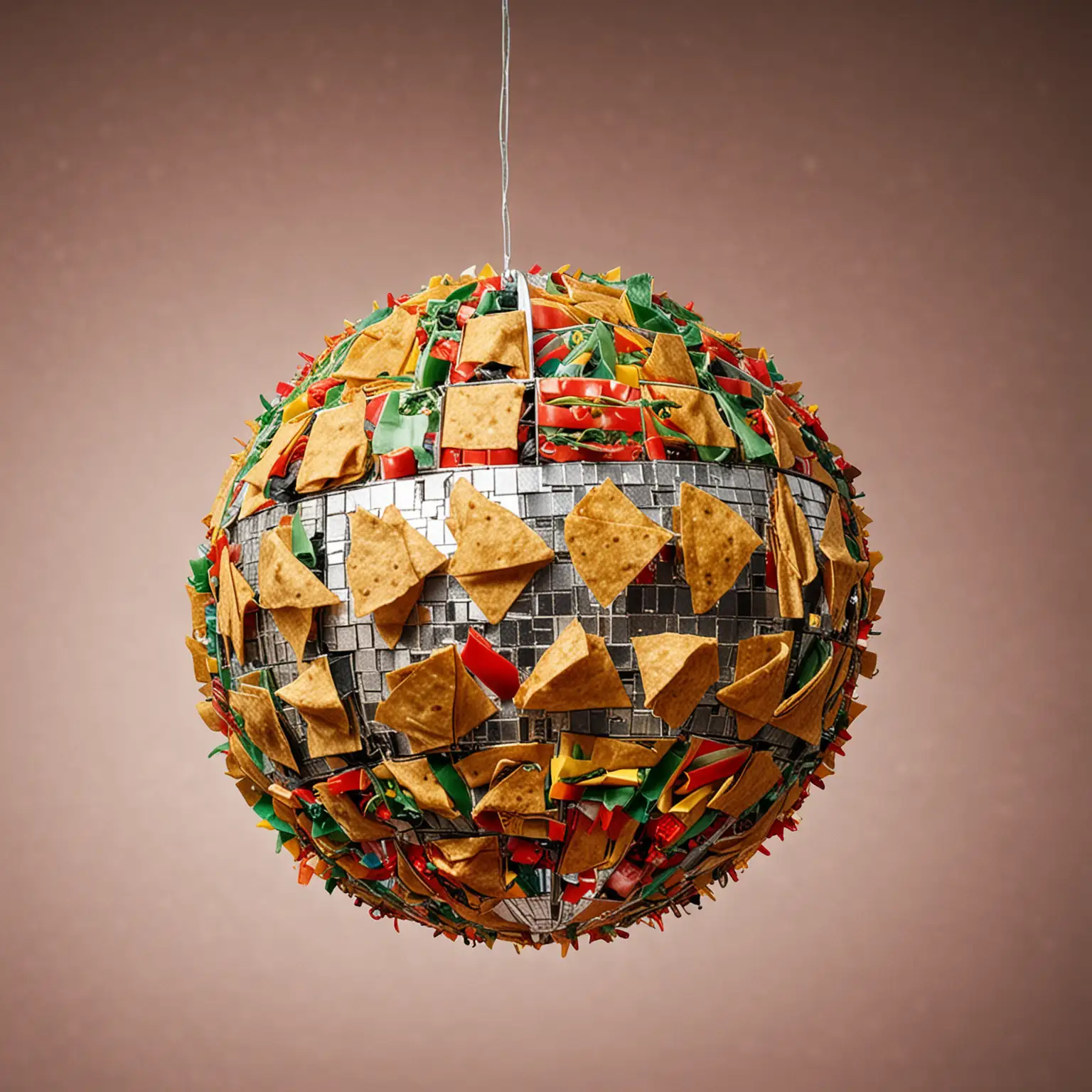 A disco ball made out of tacos 
