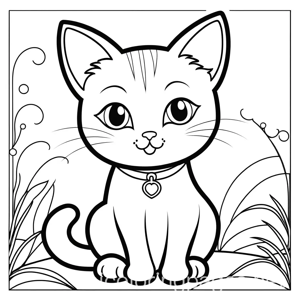 Cartoon Cat

, Coloring Page, black and white, line art, white background, Simplicity, Ample White Space. The background of the coloring page is plain white to make it easy for young children to color within the lines. The outlines of all the subjects are easy to distinguish, making it simple for kids to color without too much difficulty