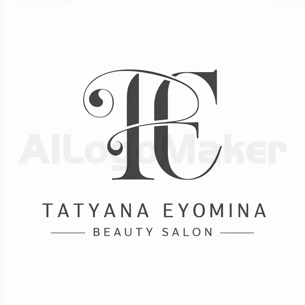 a logo design,with the text "Tatyana Eryomina", main symbol:TE,Moderate,be used in beauty salon industry,clear background