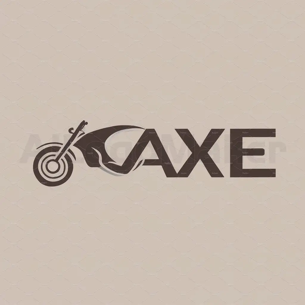 a logo design,with the text "AXE", main symbol:Axe for motorcycle,Moderate,be used in Automotive industry,clear background