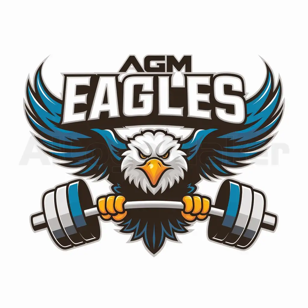 a logo design,with the text "AGM Eagles", main symbol:eagle working out,Moderate,clear background