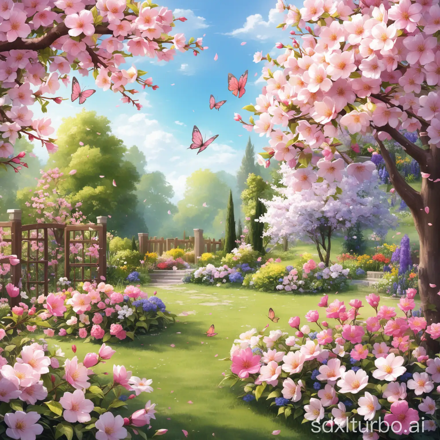 Fluttering-Blossoms-Vibrant-Flowers-Dancing-in-the-Garden